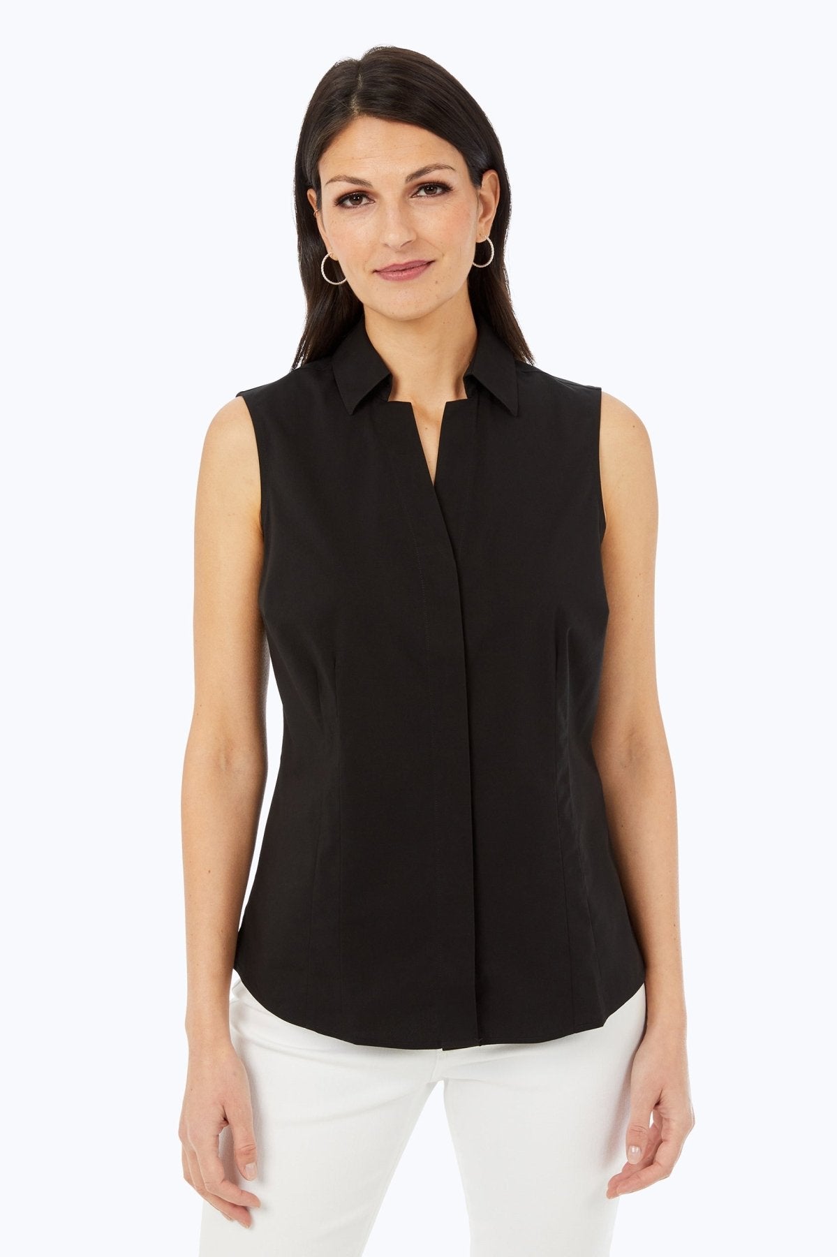 Taylor No Iron Stretch Sleeveless Shirt for Women - Comfortable Wrinkle-Free Blouse for Office, Travel & Casual Wear