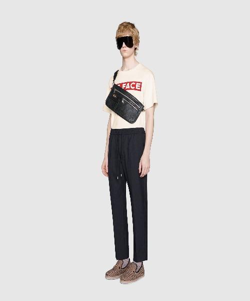 Gucci Medium Soft Leather Messenger Bag for Men & Women - Black Crossbody Shoulder Bag for Work, Travel & Daily Use