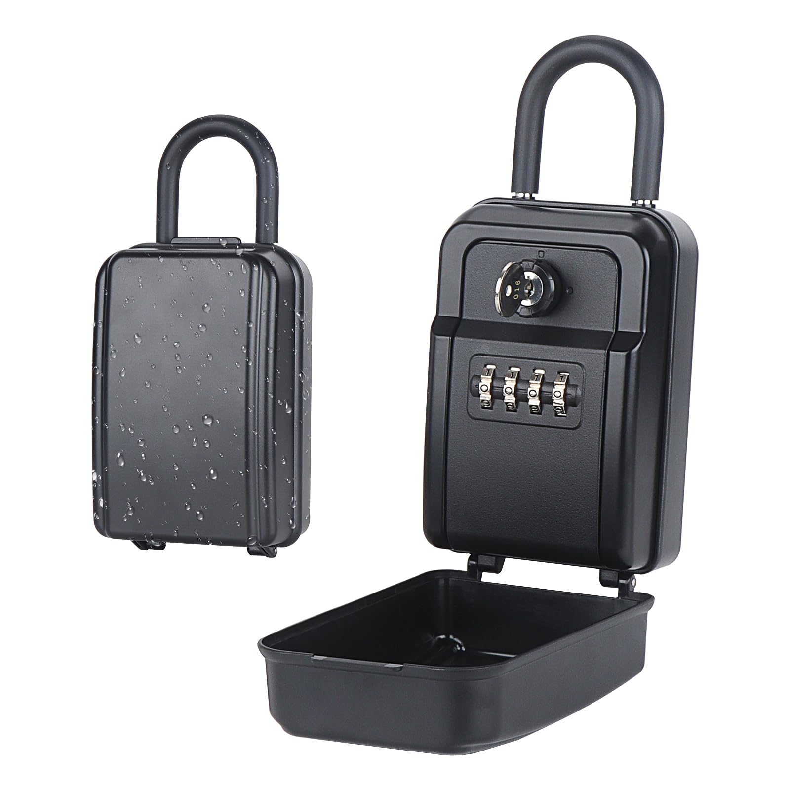 Sturdy Waterproof Key Lock Box with 4-Digit Combination - Large Capacity Security Key Hider for Outdoor & Indoor Use - Perfect for Storing House Keys, Car Keys, and ID Cards - Ideal for Home, Office, Vacation Rentals, and Real Estate Agents