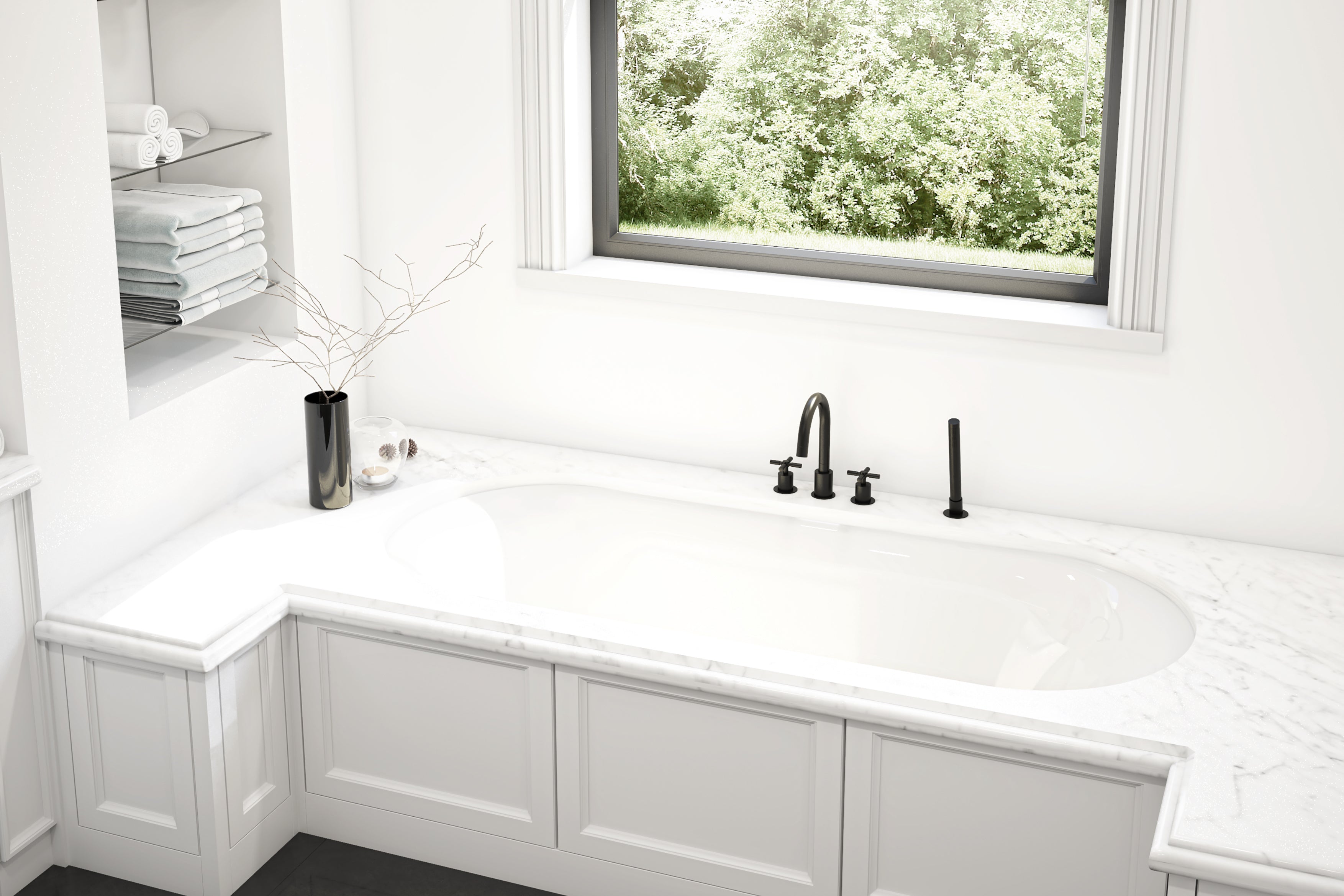 Prima 4 Color Series Matte Black Bathroom Tub Faucet - Modern Matte Finish Bathtub Water Tap for Bathroom Renovation & Spa Style Upgrade