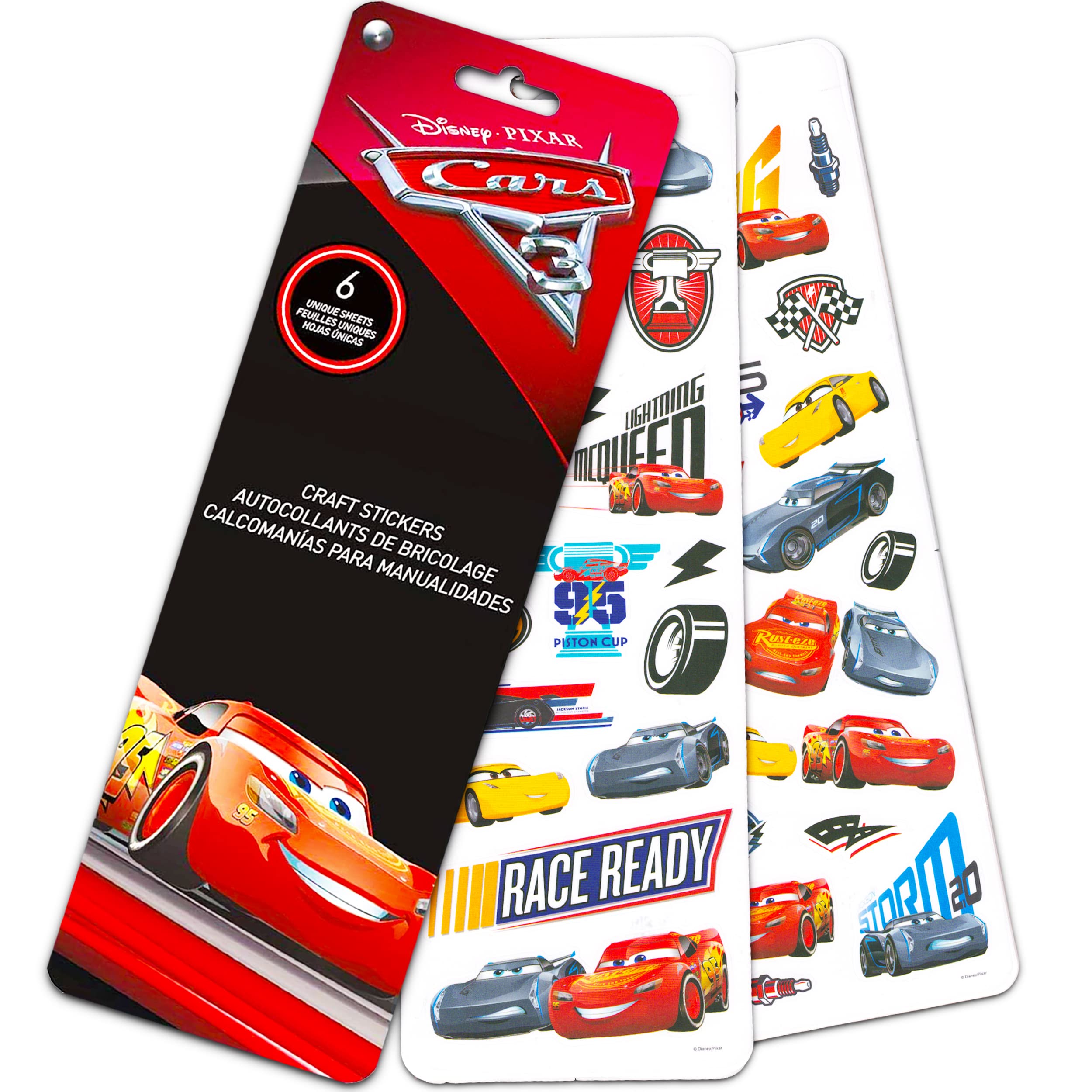 Disney Cars Lightning McQueen Backpack Set for Boys - 16 Inch School Bag with 350+ Stickers, Pencil Case & Accessories | Perfect for School, Travel & Disney Fans Gift