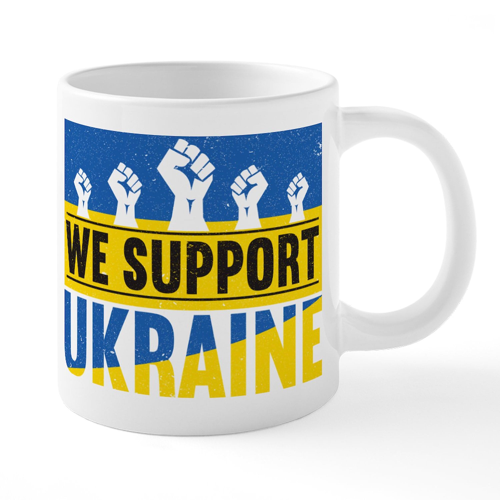 We Support Ukraine 20 oz Ceramic Coffee Mug - Large Insulated Travel Cup for Hot & Cold Drinks - Perfect for Home, Office, or Gifts