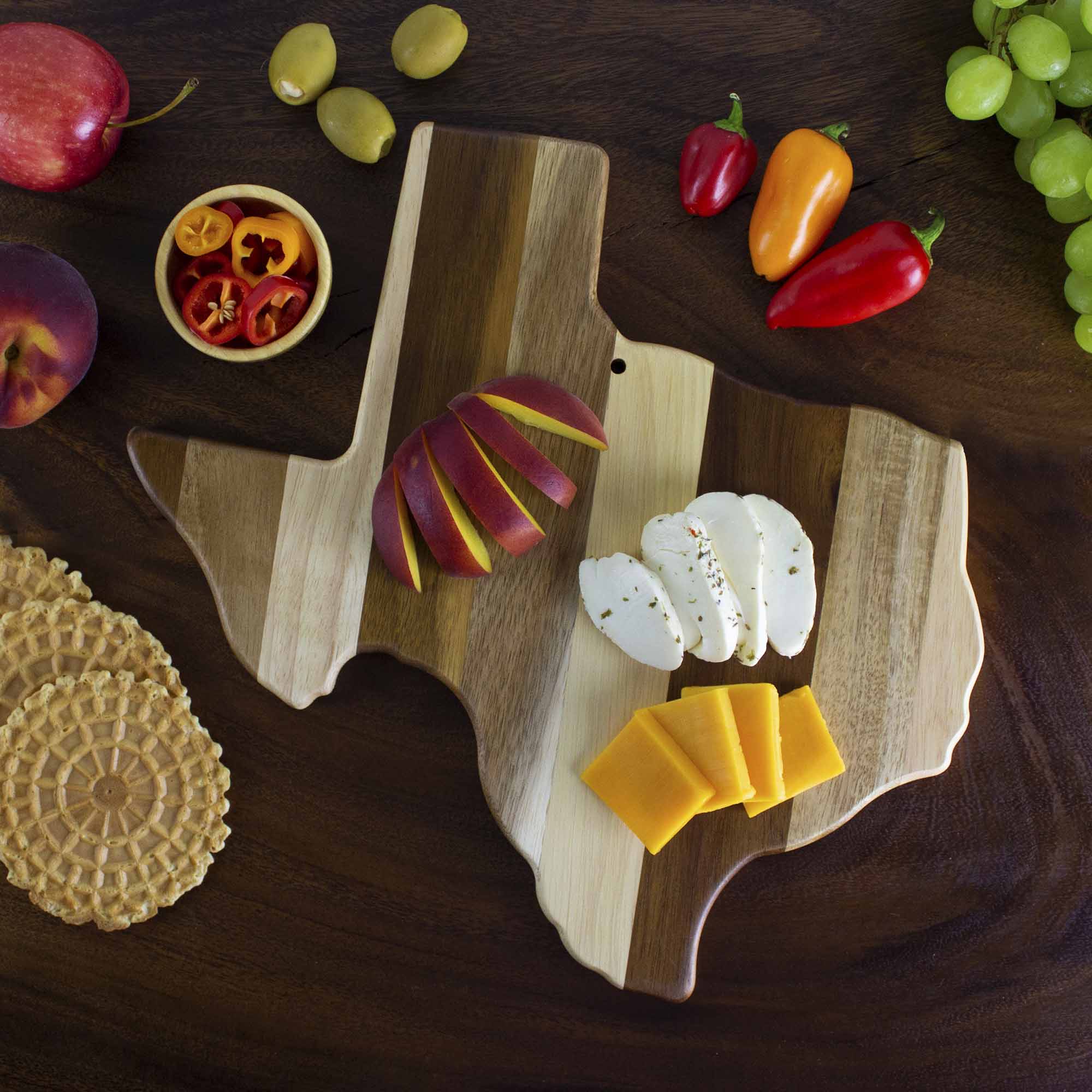 Rock & Branch® Shiplap Series Texas Cutting Board - Premium Wooden Chopping Board for Kitchen, BBQ, and Charcuterie - Perfect for Home Chefs, Entertaining, and Farmhouse Decor