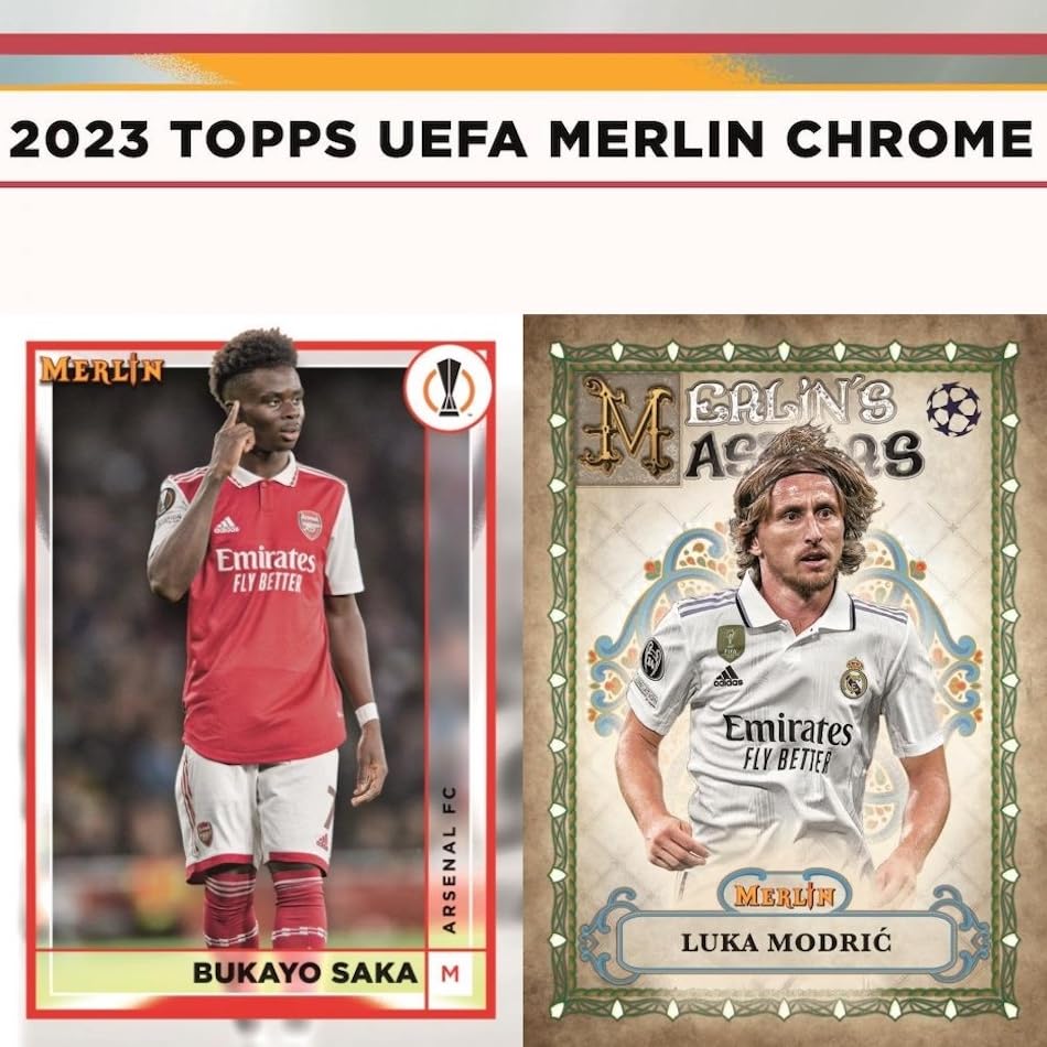 2022-2023 Topps Merlin Chrome UEFA Champions League Soccer Trading Cards Blaster Box - 32 Collectible Cards per Box | Perfect for Soccer Fans, Collectors & Fantasy Sports Enthusiasts