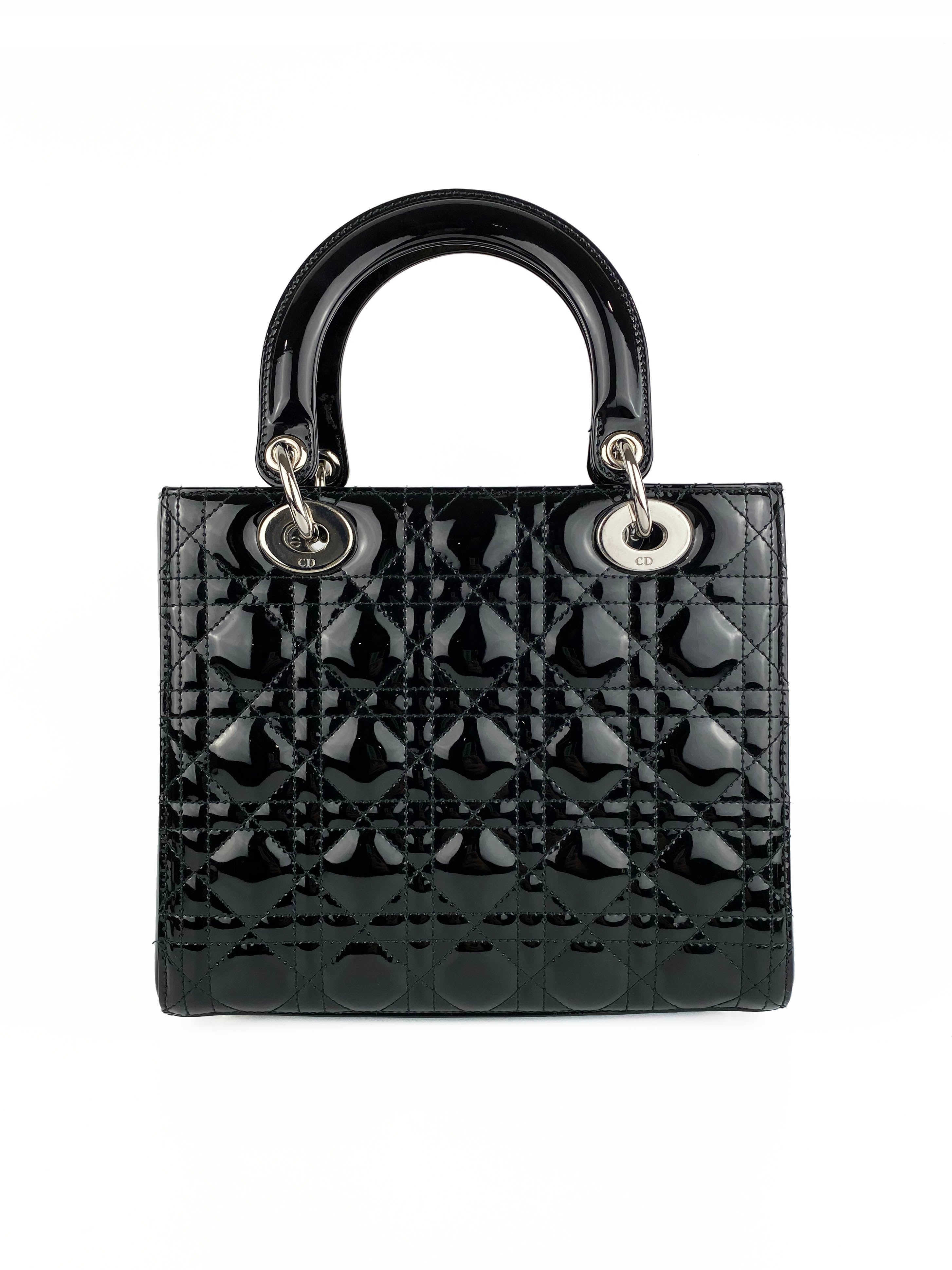 Christian Dior Medium Black Lady Dior Handbag - Luxury Designer Shoulder Bag for Women | Perfect for Parties, Weddings & Evening Events