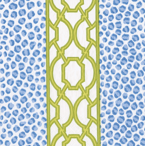 Premium Blue & Green Cocktail Napkins - Knots and Spots Design for Parties, Weddings & Home Entertaining
