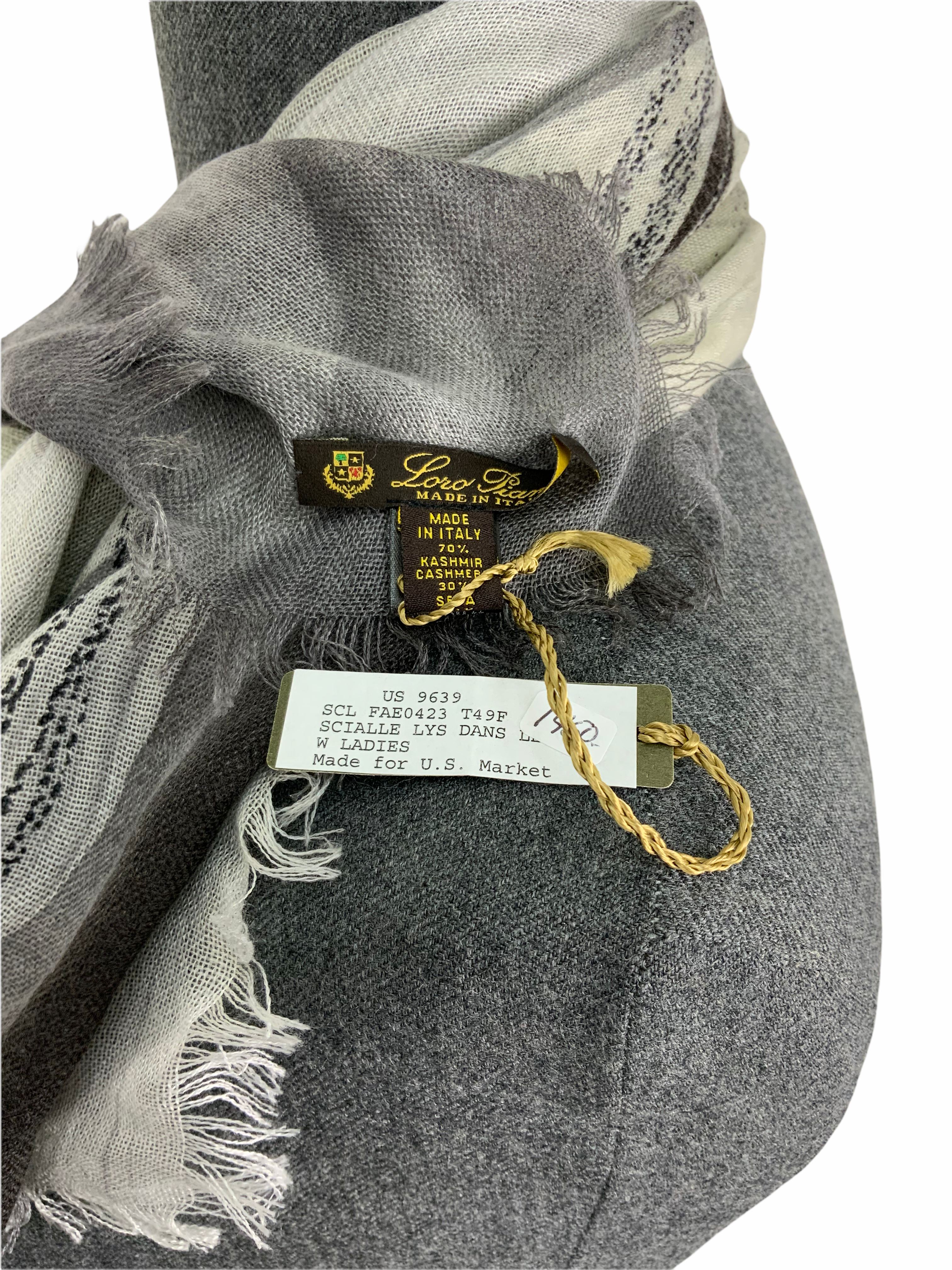 Loro Piana Floral Print Cashmere Shawl Scarf - 100% Pure Cashmere Wrap, Luxury Women's Fashion Accessory for Evening Parties, Weddings & Special Occasions