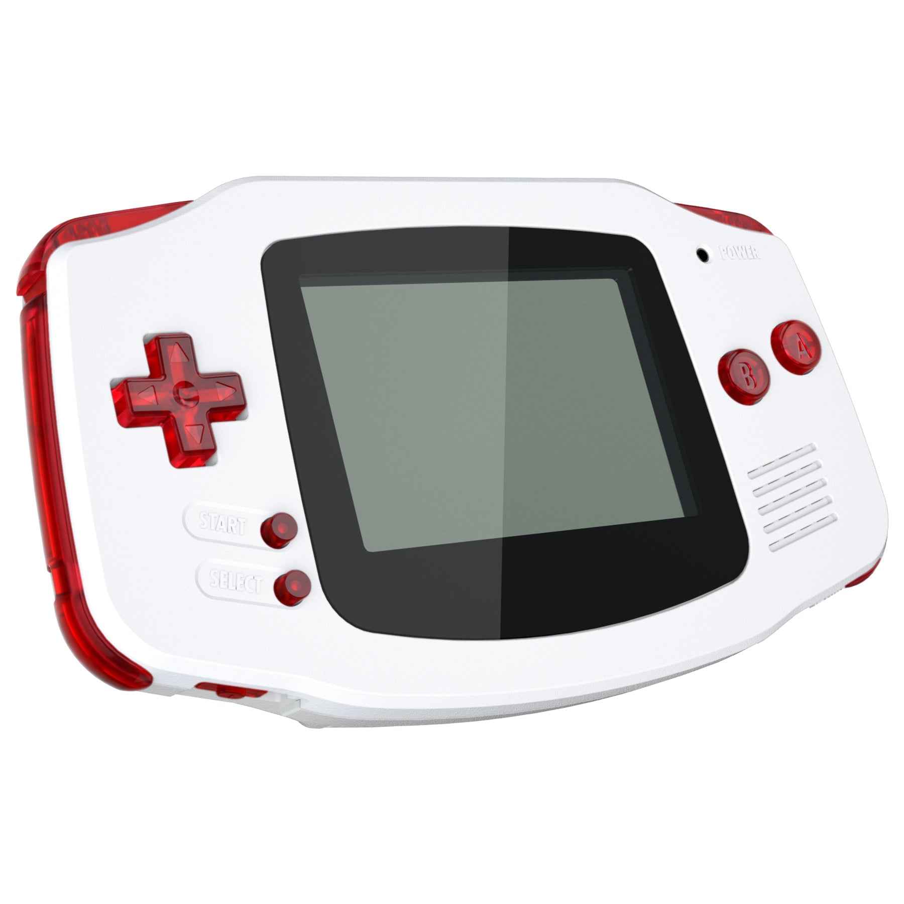 eXtremeRate Clear Red Replacement Buttons for Gameboy Advance (GBA) - Full Set with D-Pad, A/B Buttons - Perfect for Gaming, Modding & Console Restoration
