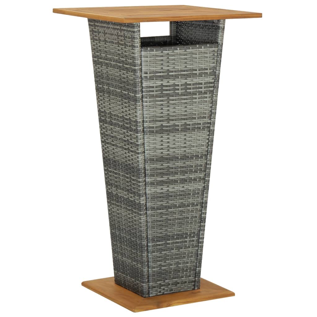 vidaXL 3-Piece Patio Bar Set with Cushions - Gray Poly Rattan Outdoor Bistro Furniture for Garden, Balcony, Backyard & Terrace - Perfect for Dining, Lounging & Entertaining Guests