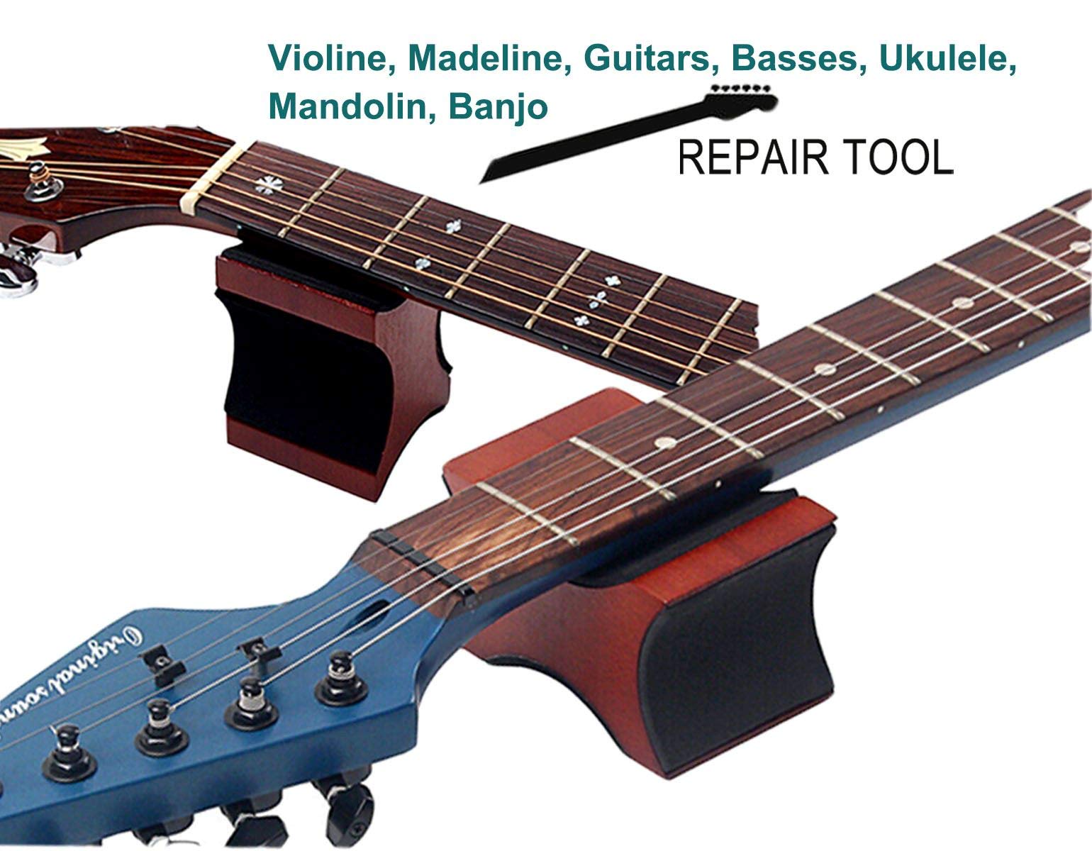 Premium Guitar Neck Rest - Ergonomic Support Pillow for Electric, Acoustic & Bass Guitars - Luthier Repair Tool (3.74x2.48x2.4 Inch, Burgundy) - Perfect for String Changing, Setup & Maintenance