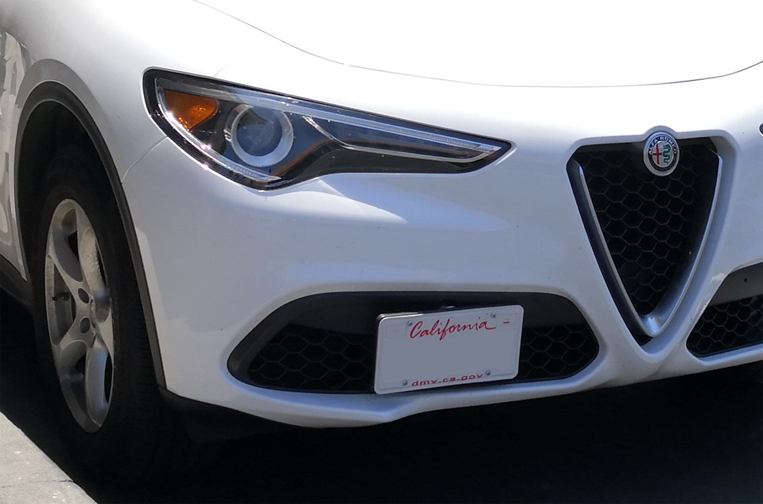 Alfa Romeo Stelvio Front Bumper Tow Hook License Plate Mount Bracket - Compatible with 2018-2023 Models | Perfect for Car Shows, Parking Compliance & Off-Road Adventures