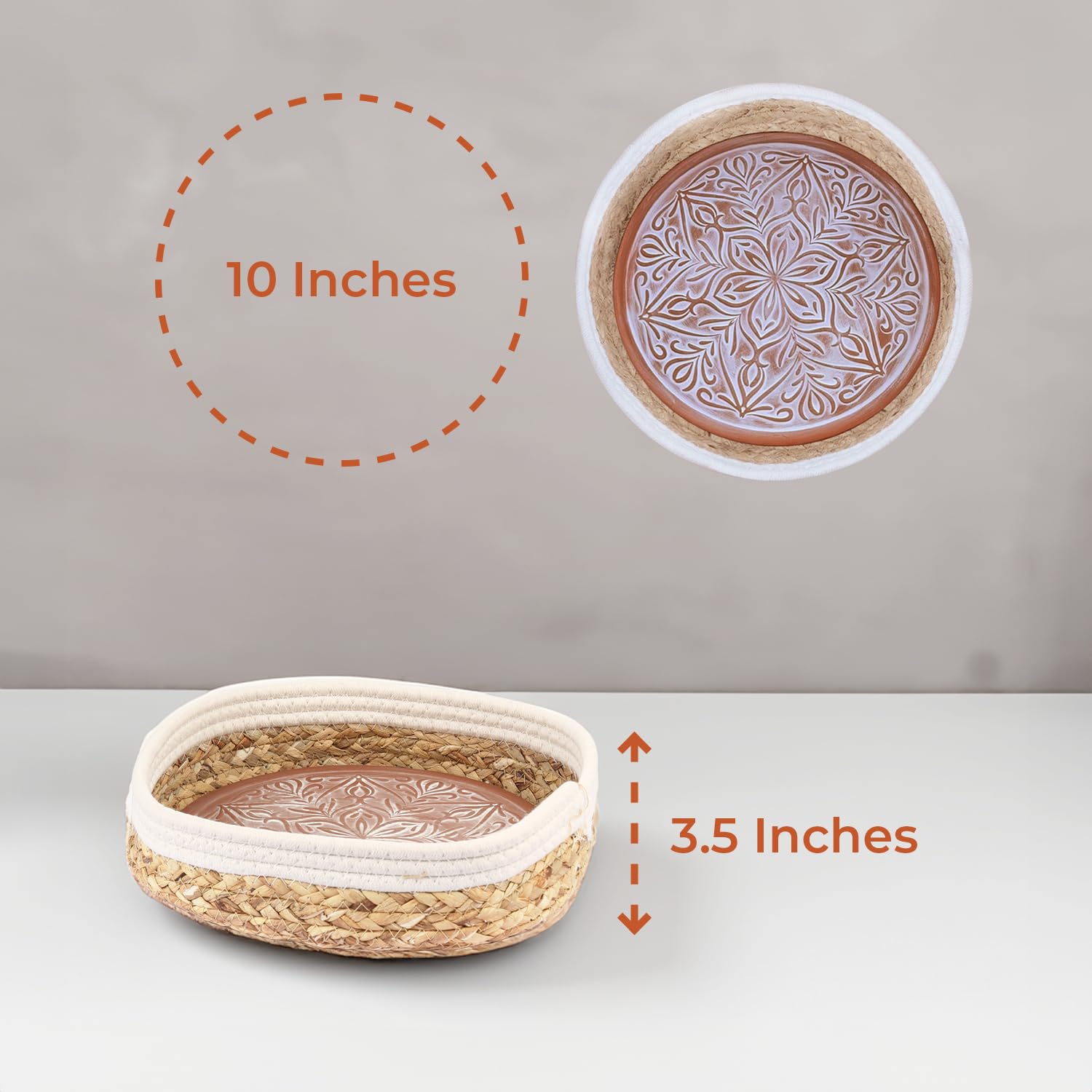 Terracotta Bread Warmer Basket with Warming Stone - Sourdough & Tortilla Warmer - Ceramic Warming Tray & Ideal Bread Proofing Box for Home Baking | Perfect for Artisan Bread, Pizza Dough & Pastry Proofing