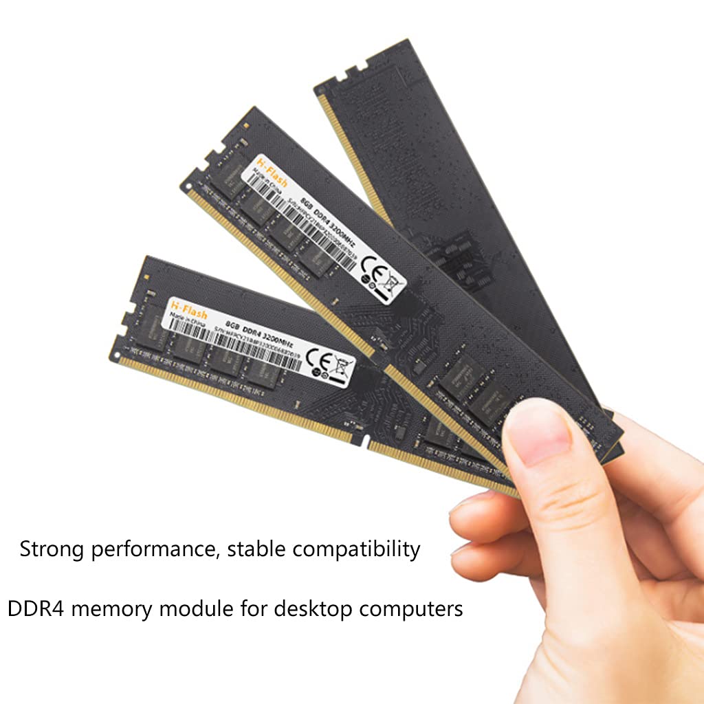 HOOLRZI 8GB DDR4 288-Pin RAM 1.5V Desktop Memory Module - 2133MHz/2400MHz/2666MHz/3200MHz for PC Gaming, Workstation & Home Office Computer Upgrades