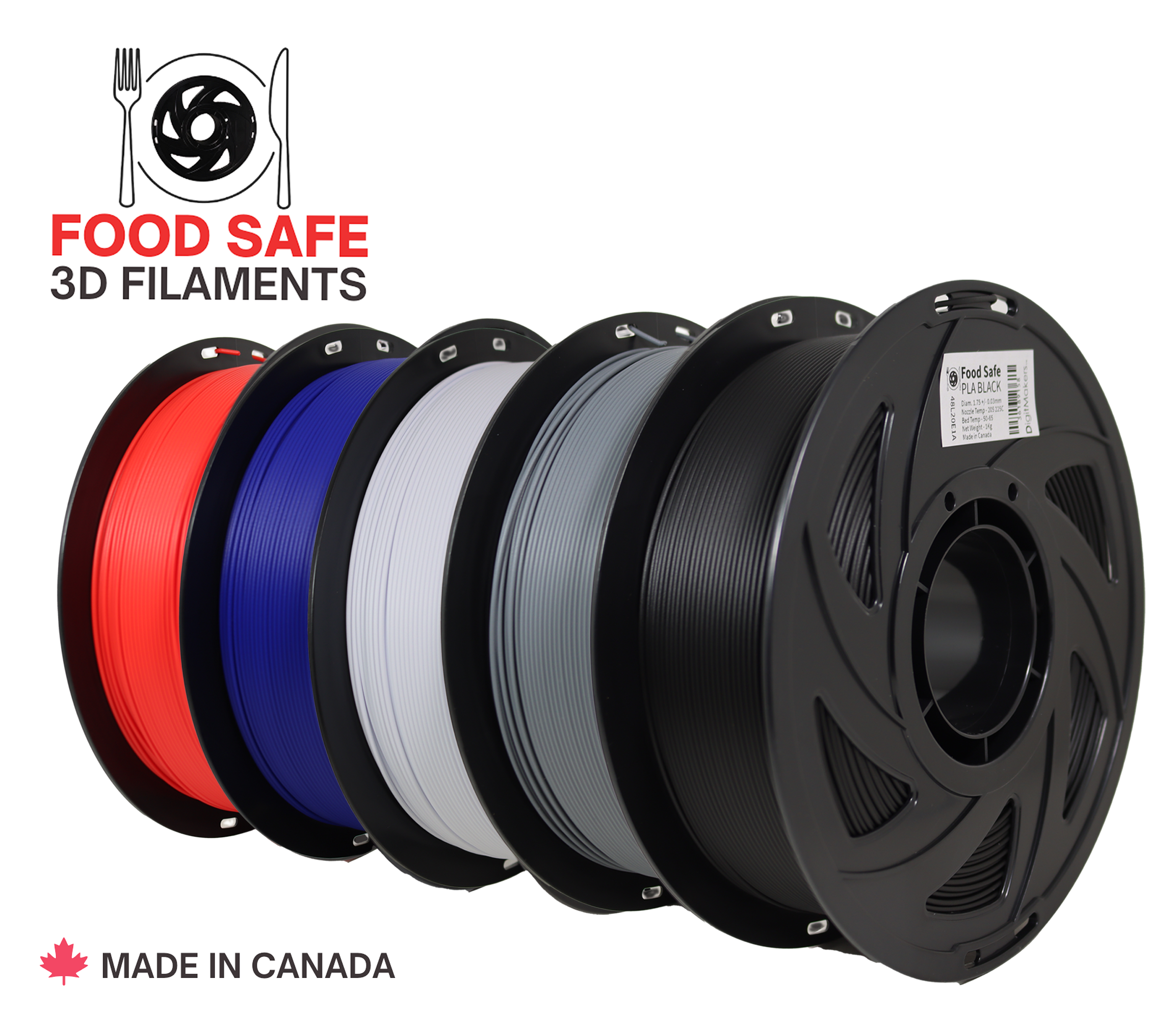 Food Safe PLA Filament 1.75mm 1KG - Non-Toxic 3D Printing Material in Multiple Colors for Kitchenware, Food Containers & Utensils