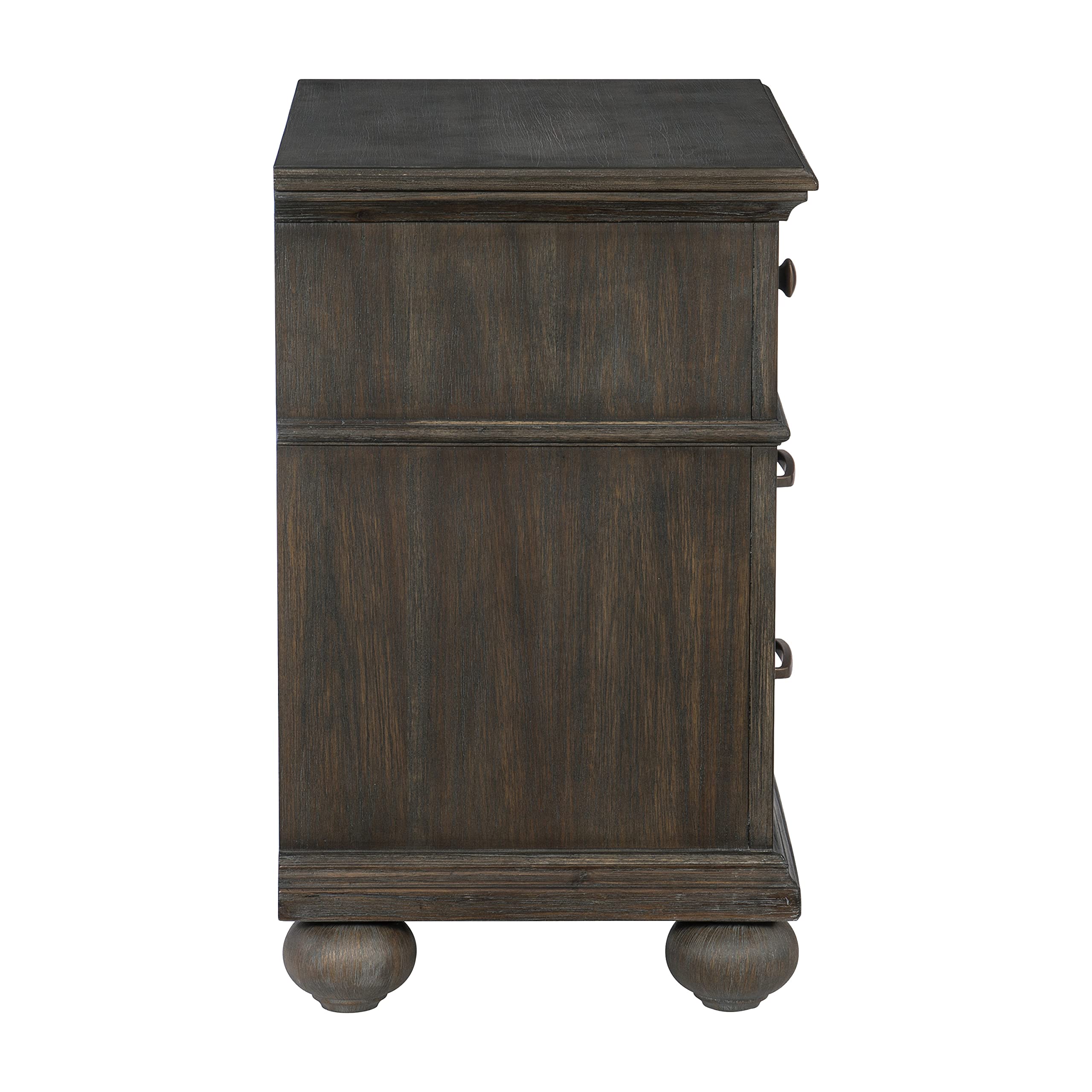Lexicon Busselton 3-Drawer Nightstand - Rustic Brown Wood Bedside Table for Bedroom, Living Room & Guest Room - Compact Storage Cabinet with Drawers for Home Decor