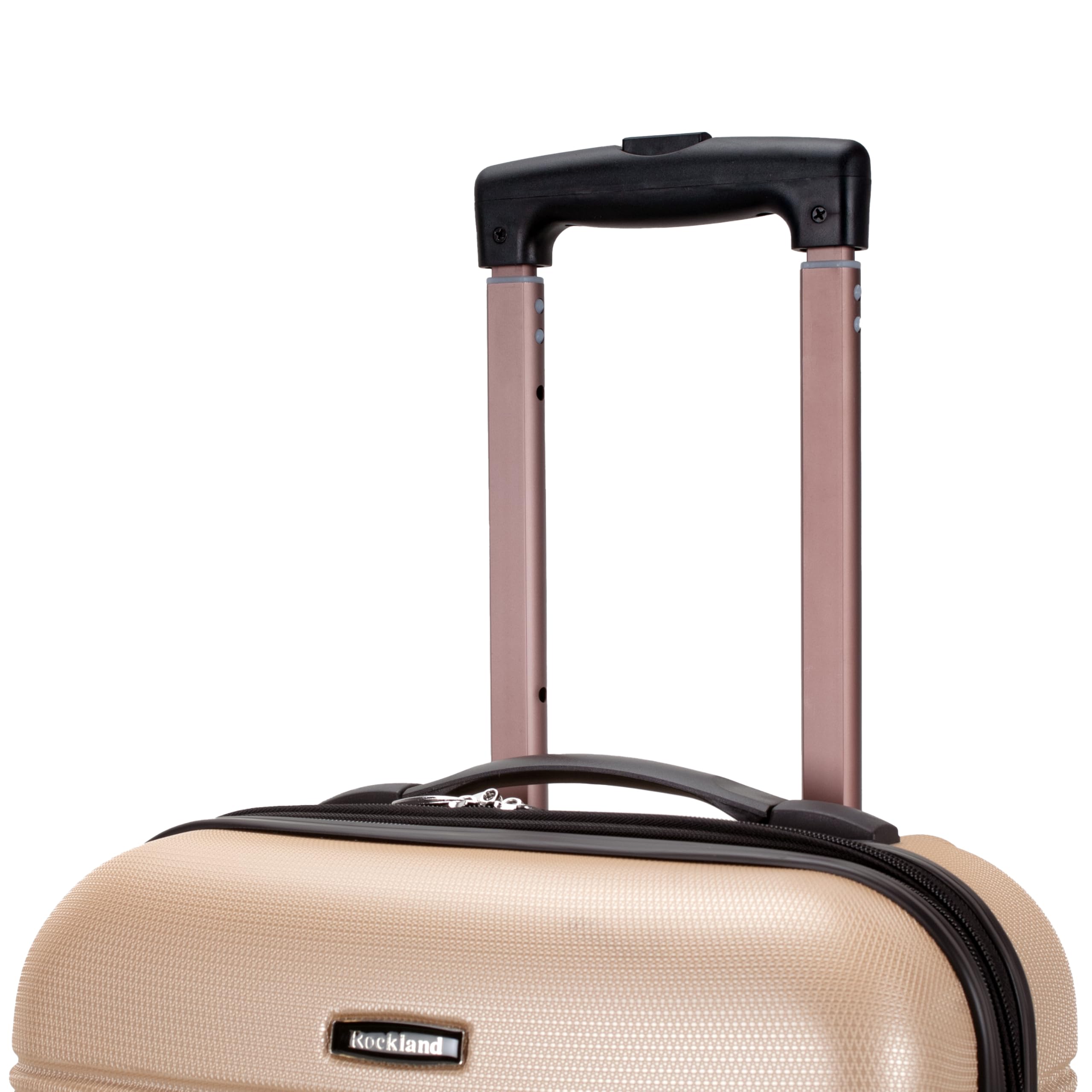 Rockland Melbourne 20-Inch Expandable Hardside Spinner Luggage - Champagne Carry-On Suitcase for Travel, Business Trips & Weekend Getaways