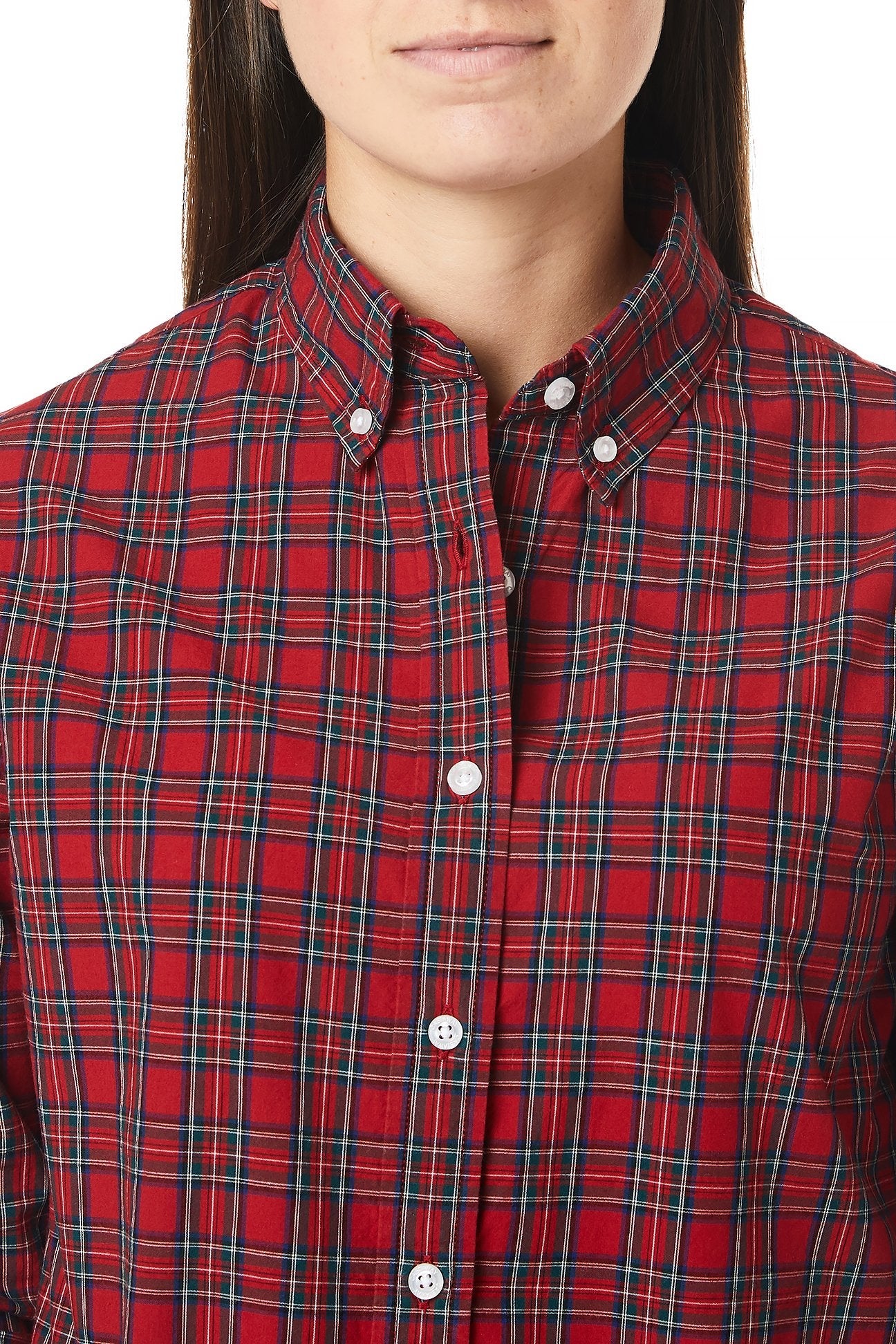 Royal Stewart Tartan Ladies Button Down Shirt - Classic Plaid Flannel Shirt for Women - Perfect for Office, Casual Outfits & Fall Layering