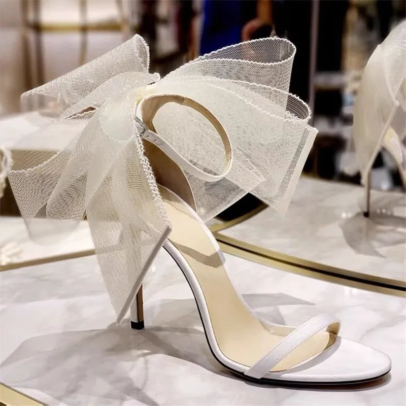 2024 Women's Big Butterfly Knot Sandals - Summer High Heel Pumps with Pointed Toe | Designer Mary Jane Stiletto Shoes for Weddings, Parties & Date Nights