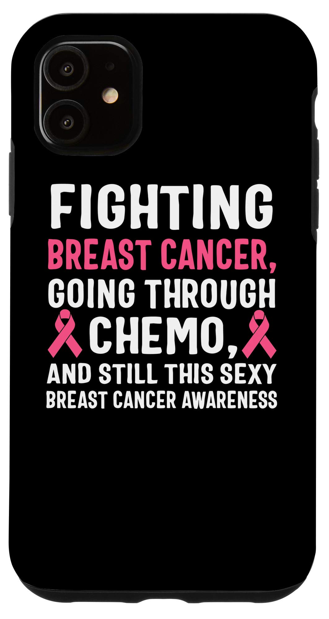 iPhone 11 Breast Cancer Awareness Phone Case - Pink Ribbon Design for Women & Girls - Support Cancer Research - Perfect for Work, School & Everyday Use
