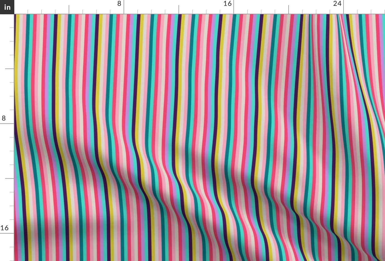 Candy Stripe Minky Fabric by Spoonflower - Modern Vertical Line Print in Mermaid Colors for Baby Blankets, Quilting & Plush Toys | Soft Fat Quarter for Sewing Projects & DIY Crafts
