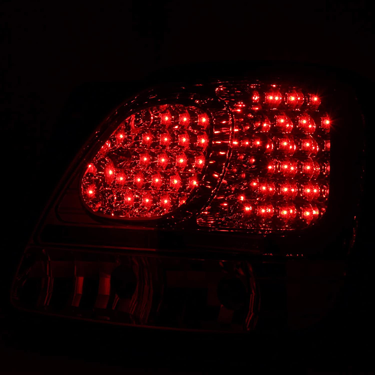 Spec-D Tuning Red Clear Lens LED Tail Lights for 1998-2005 Lexus GS300 GS400 GS430 - Left & Right Pair Assembly - Upgrade Your Car's Style & Visibility for Night Driving & Custom Look