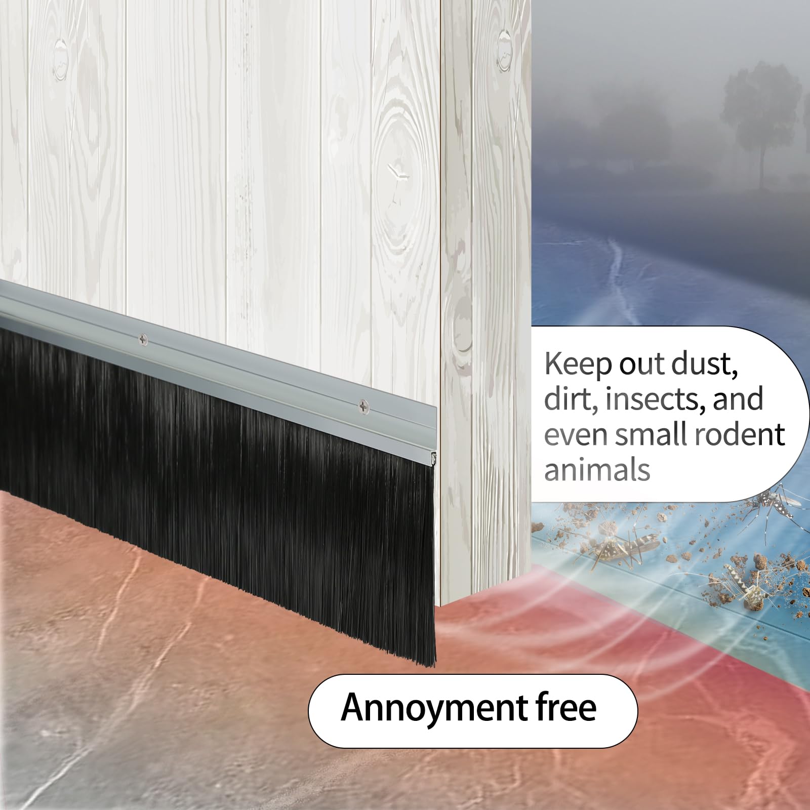 9 Sets 2.5 x 39.37 Inch (100CM) Heavy Duty Garage Door Brush Seal - Weatherproof Bottom Sweep for Roll Up & Exterior Doors - Easy Installation, Durable Protection Against Dust, Bugs & Drafts - Perfect for Home, Warehouse & Commercial Use