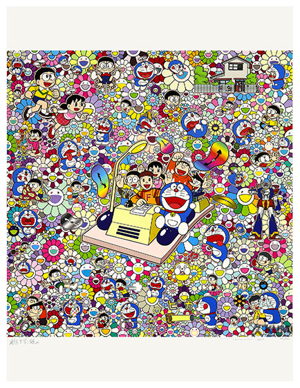 Takashi Murakami On An Endless Journey On A Time Machine - Limited Edition Art Print for Home & Office Decor