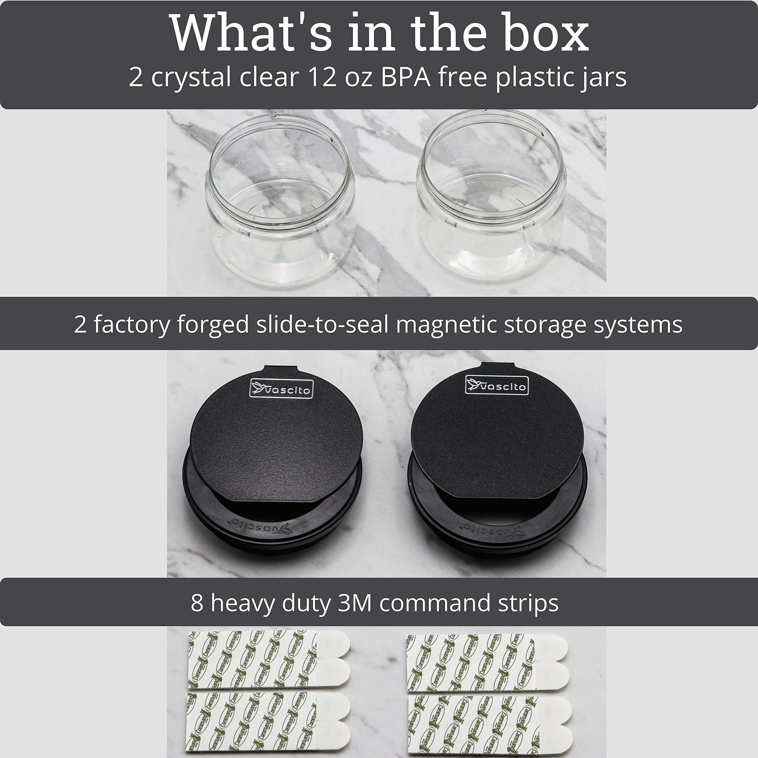 Magnetic Spice Jars Set - 24 Pack Space Saving Spice Organizer for Cabinet & Pantry Storage | Adhesive Magnetic Canisters for Fridge, Under Shelf Organization | Perfect for Kitchen, RV & Small Space Organization