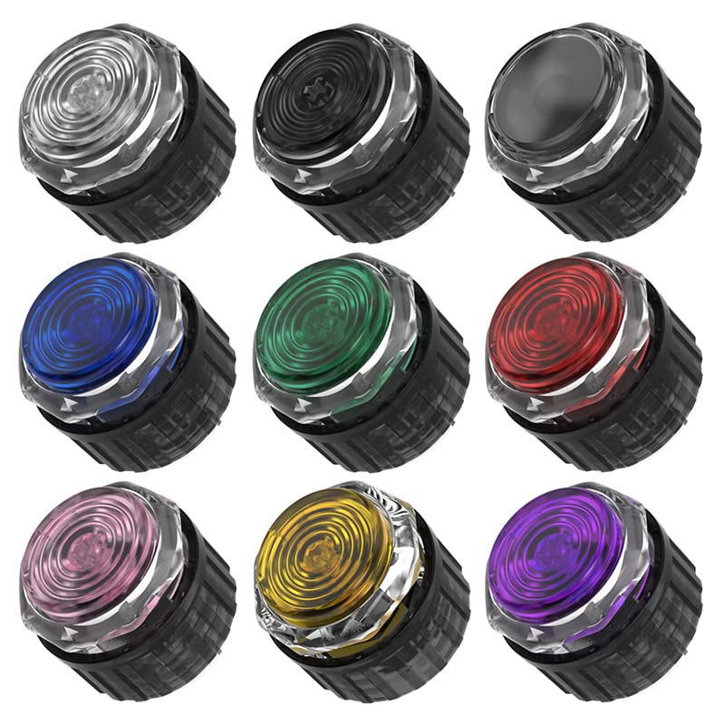 Original XBOX CRYSTAL Gamerfinger Mechanical Buttons (10PCS Yellow, HBFS-24-SCREW) - Perfect for Arcade Sticks, Fighting Game Controllers & Custom Mods