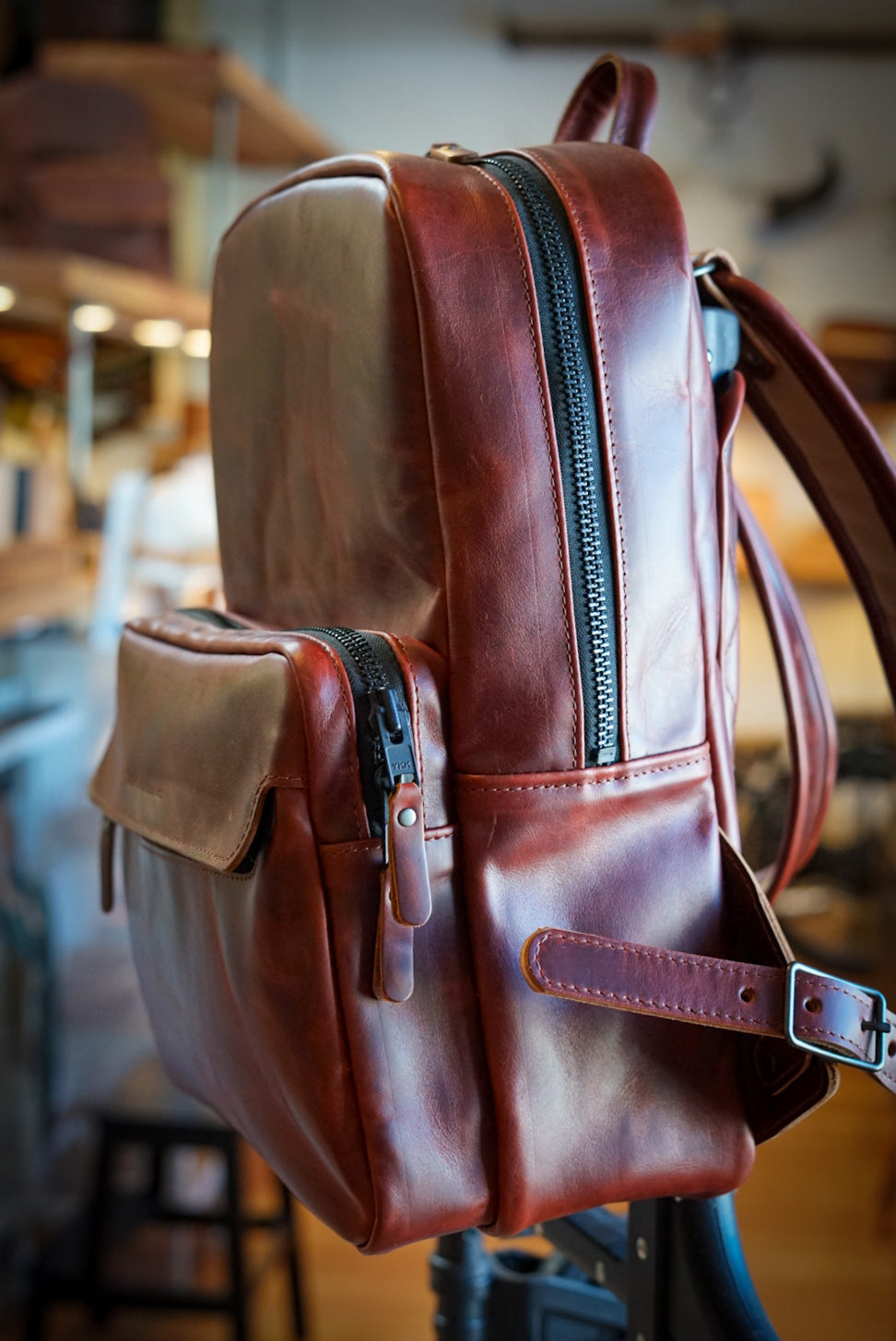 Commuter Backpack for Men & Women - Waterproof Laptop Backpack with USB Charging Port (Hurricane Cherry Cola) - Perfect for Work, Travel & Daily Use
