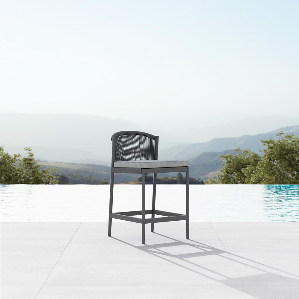 Catalina Outdoor Counter Stool - Weather-Resistant Bar Stool for Patio, Deck, or Poolside - Comfortable & Durable Backless Stool for Outdoor Dining & Entertaining