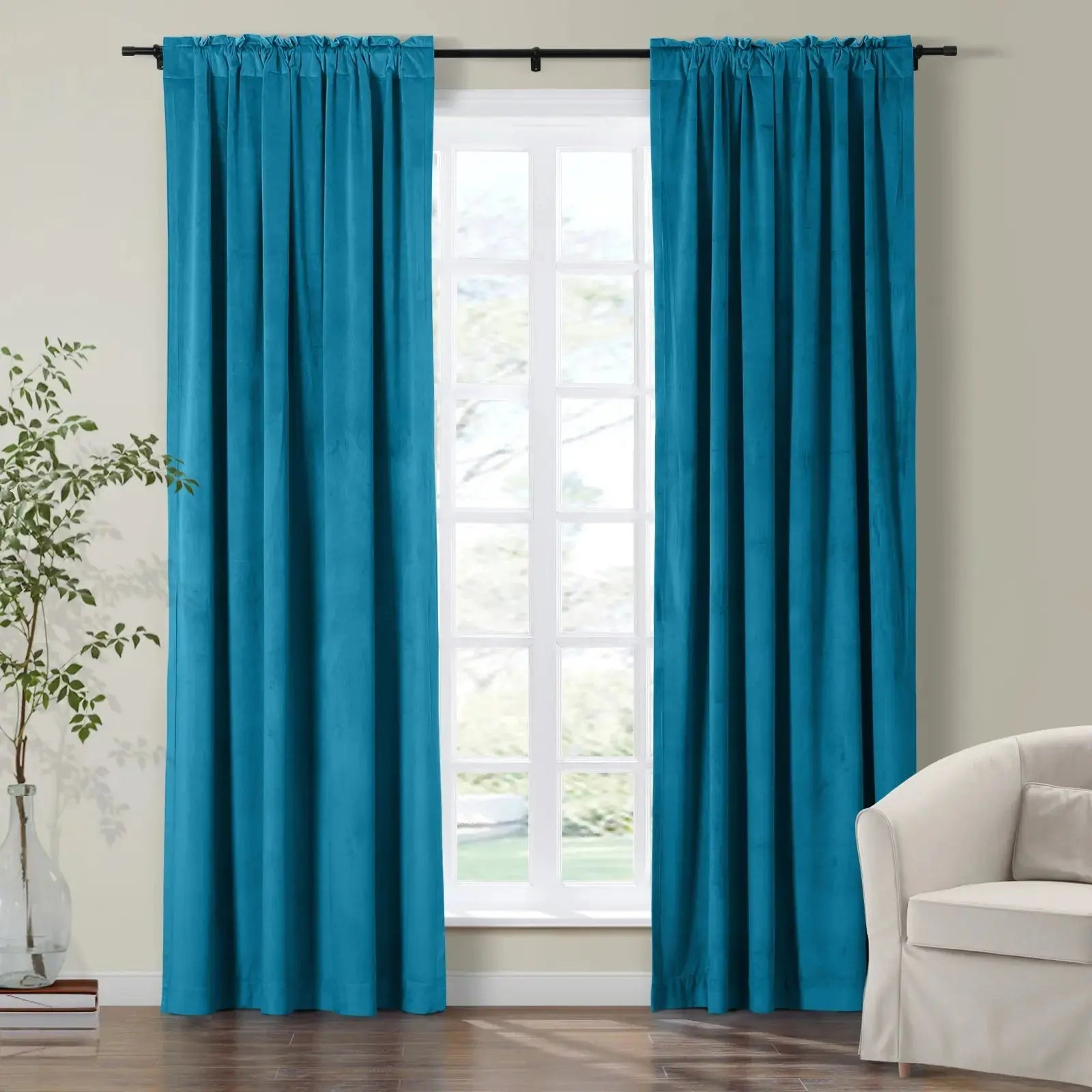 Luxury Birkin Velvet Curtains - Soft Blackout Drapes for Living Room & Bedroom - Premium Soundproof Thermal Insulated Window Treatments for Home Decor
