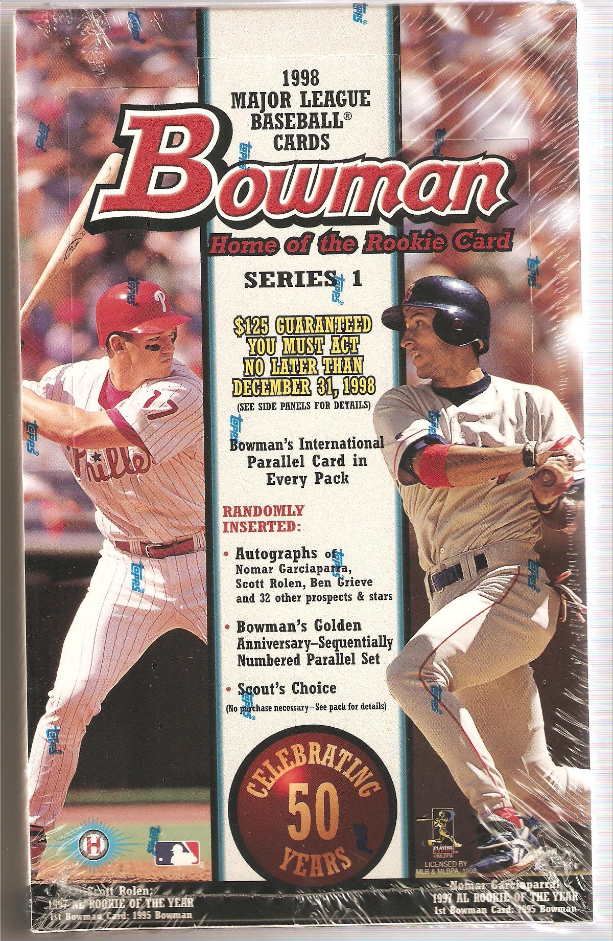 1998 Bowman Series 1 Baseball Trading Cards Box - Complete Set Collectors Edition for Sports Memorabilia & Card Game Enthusiasts - Perfect for Display, Trading, and Investment Collection