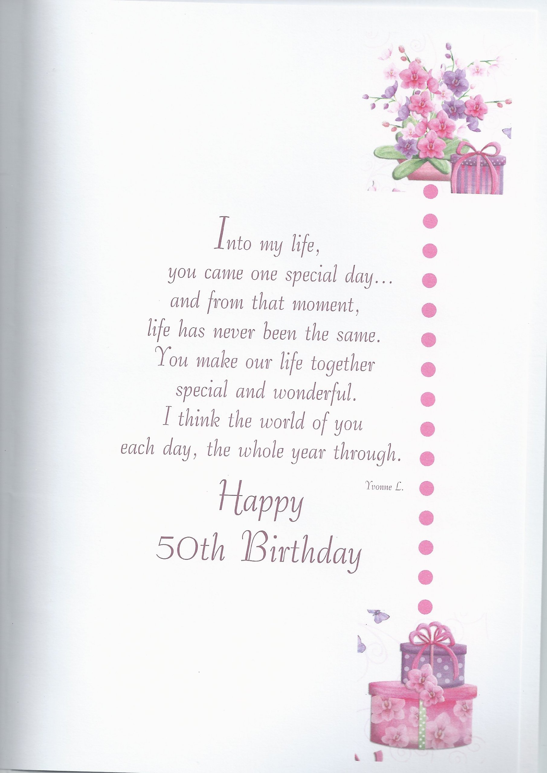 50th Birthday Card for Wife - Heartfelt Anniversary Greeting Card with Love - Perfect for Milestone Celebrations & Romantic Gifts