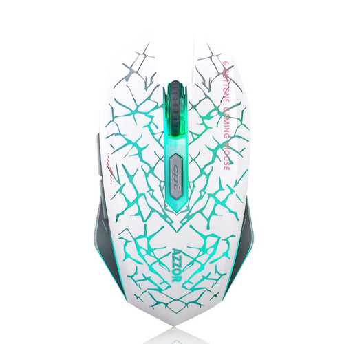 Azzor M6 Wireless Mouse 2400DPI Rechargeable 2.4GHz Optical Silent Mouse with Backlit for Gaming Office Home Use
