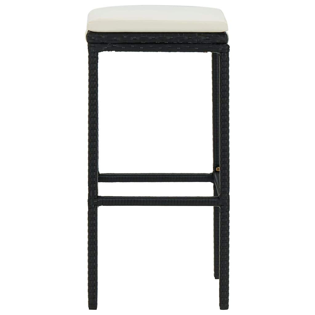 Modern Bar Stools Set of 6 with Cushions & Built-in Footrest - 15