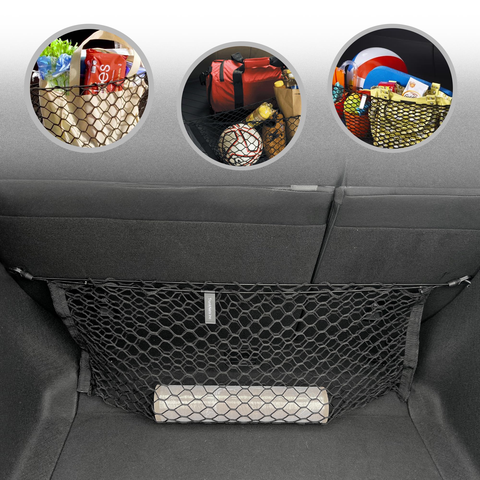 2022-2025 Honda Civic Rear Seat Elastic Trunk Cargo Net - Premium Envelope Style Storage Organizer for Hatchback Cars | Perfect for Road Trips, Grocery Hauling & Luggage Security