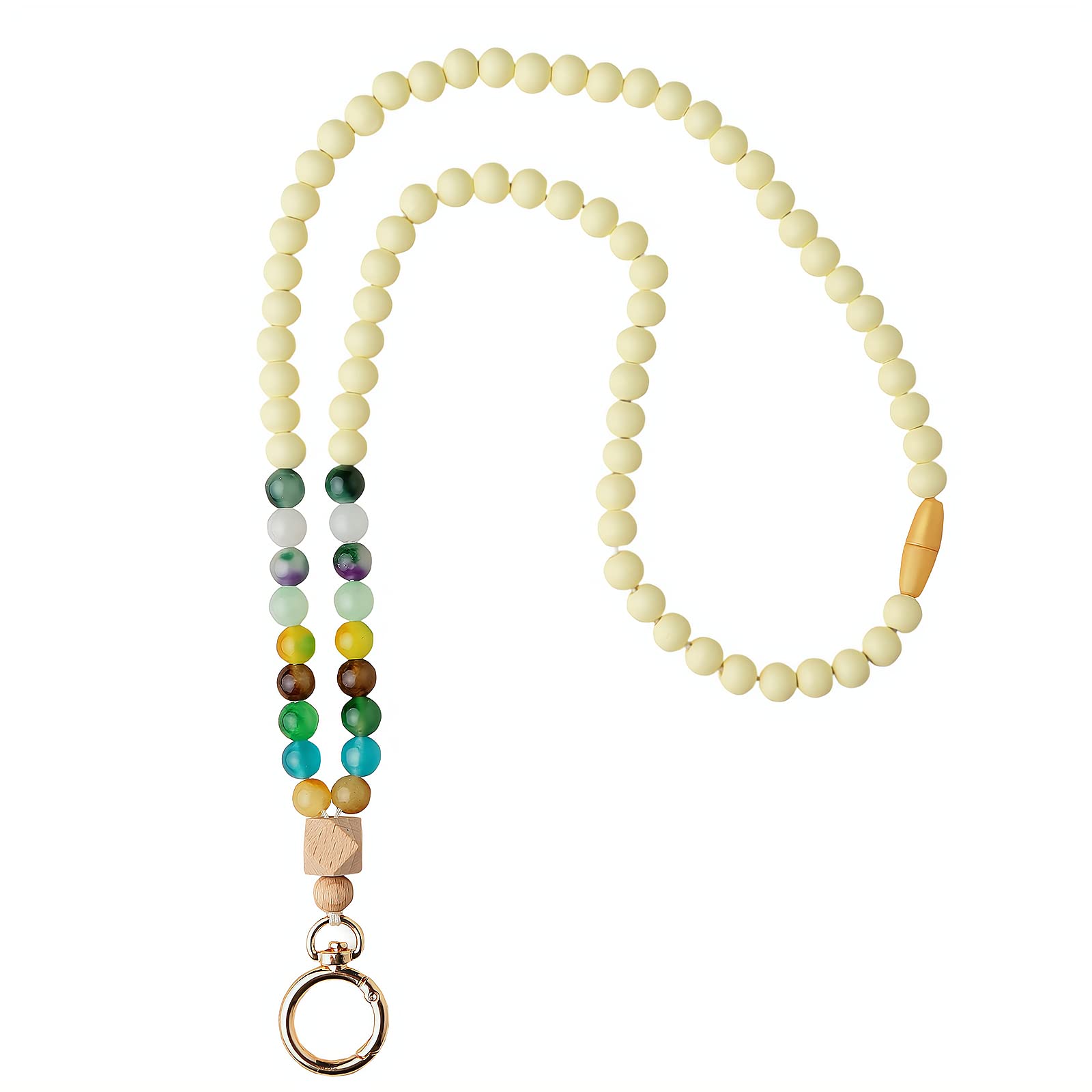 Boho Beaded Teacher Lanyard for ID Badges & Keys - Fashion Nurse Necklace for Work & School