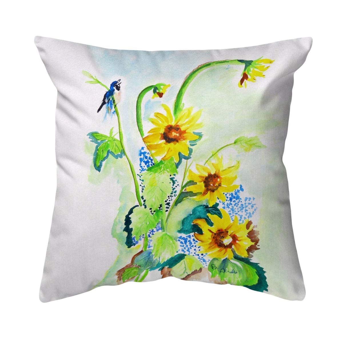 Betsy Drake NC1049 Decorative Throw Pillow 18x18 Inch - Multi Color Square Cushion for Sofa, Bed, Living Room & Home Decor
