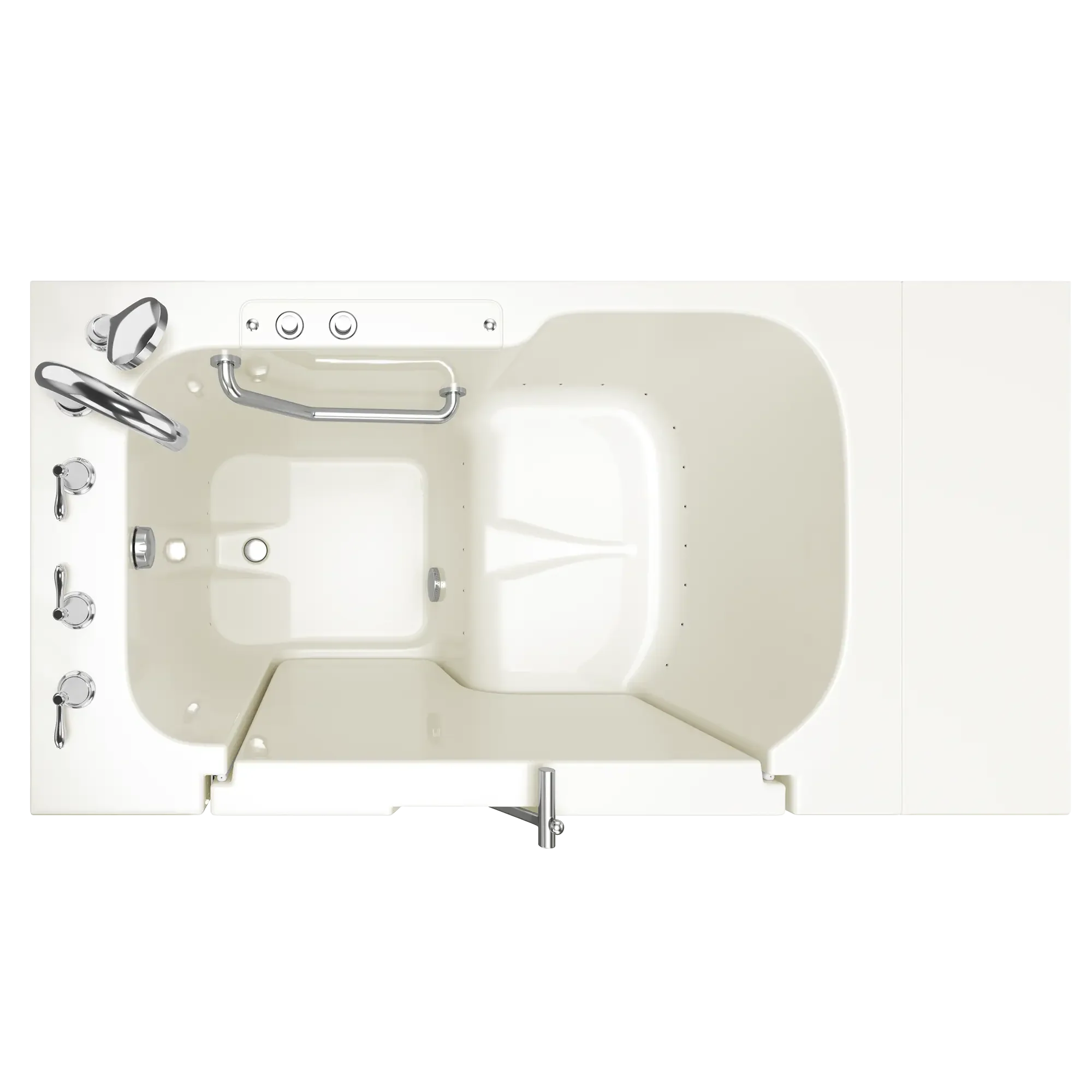 32 x 52 Inch Gelcoat Walk-in Bathtub with Air Spa System - Left Hand Drain & Faucet - Ideal for Elderly & Mobility Impaired - Non-Slip Safety Tub for Relaxation & Hydrotherapy