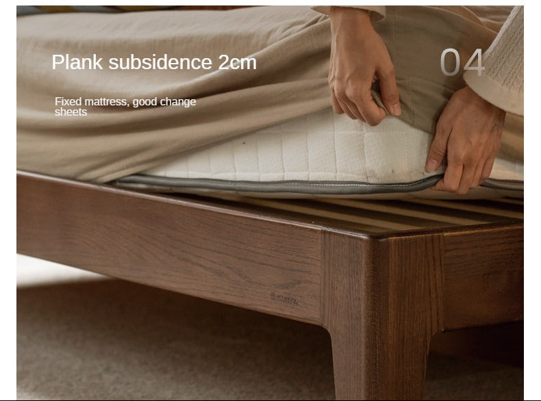 Solid Oak Wood High Back King Size Bed Frame - Sturdy & Elegant for Master Bedroom, Guest Room, or Luxury Hotel Decor