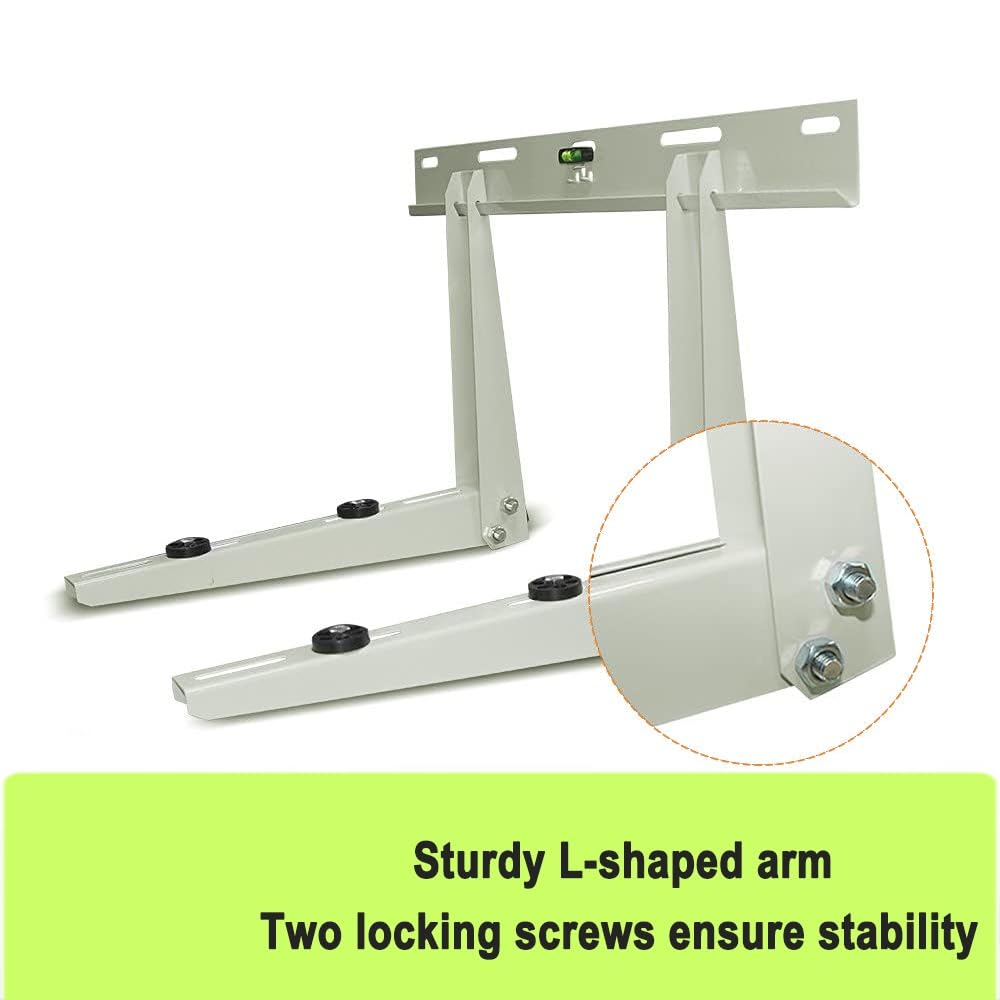 Heavy Duty Outdoor Wall Mounting Bracket for Mini Split AC - Supports 265Lbs & 9000-18000 BTU Condenser - Universal HVAC Installation Kit for Ductless Heat Pump Systems (Perfect for Home, Office & Garage Cooling Solutions)