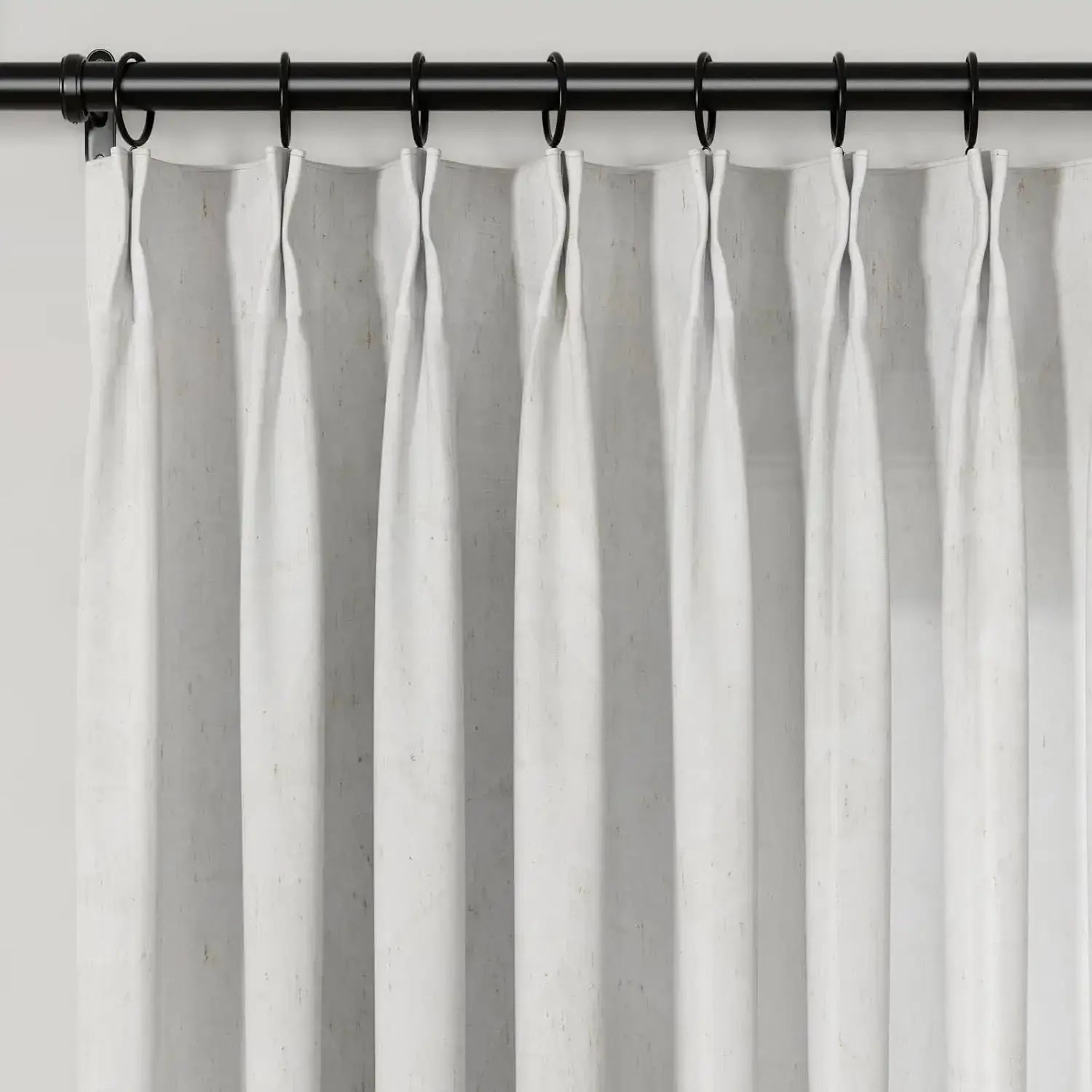 Freya Linen Semi-Sheer Jacquard Pleated Curtains - Elegant Window Treatment for Living Room & Bedroom