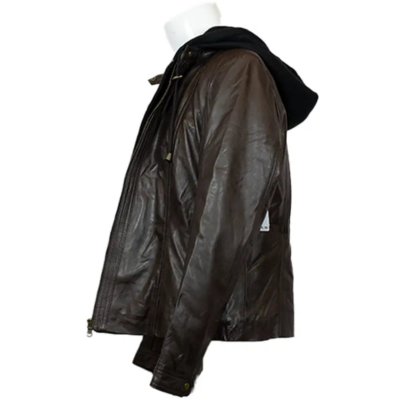 BOL Women's Detachable Hooded Leather Jacket - Fashionable Faux Leather Coat for Fall & Winter - Perfect for Casual Outfits, Streetwear & Outdoor Activities