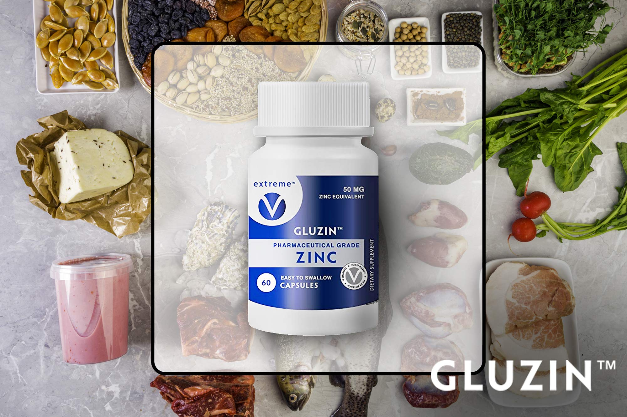 Gluzin OTC Zinc Supplement 25mg - Pharmaceutical Grade Zinc Made in USA (3 Bottles, 360 Vegetarian Capsules) for Immune Support & Wellness - Boost Energy & Recovery for Active Lifestyles