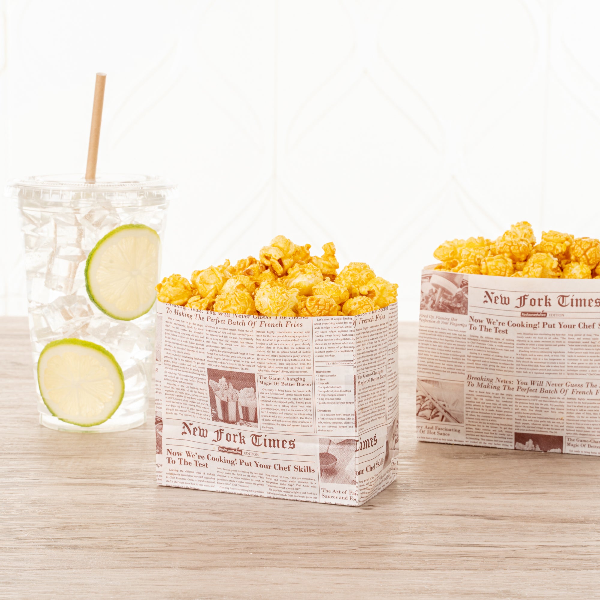 Eco-Friendly Sepia Newsprint Paper Snack Bags 4.25 x 2.5 x 3.75 Inches - 100 Count Bulk Pack for Parties, Picnics & Takeout Food