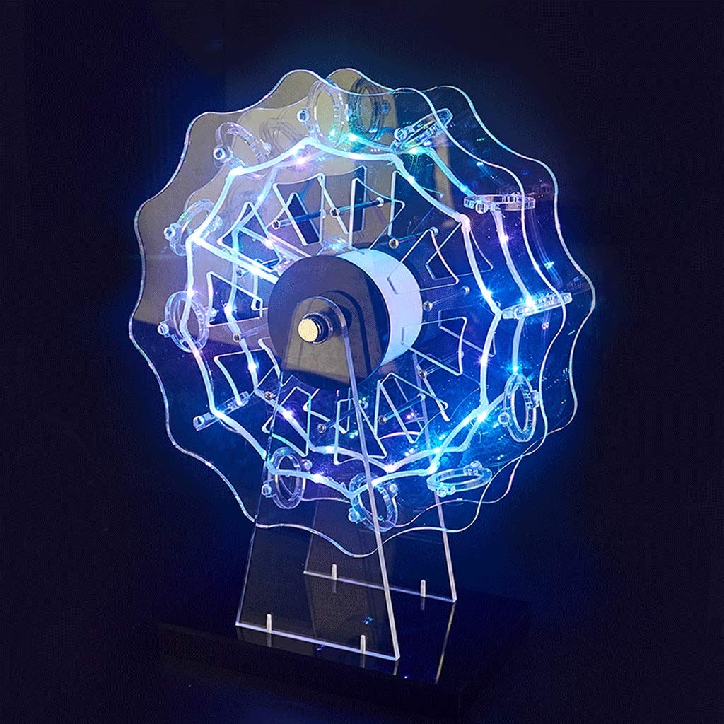 JIU LED Cup Holder - 12-Slot Rotating Ferris Wheel Display Stand for Cocktail Glasses, Colorful Luminous Bar Decor with Storage Rack - Perfect for KTV, Living Room, Party & Nightclub Decoration
