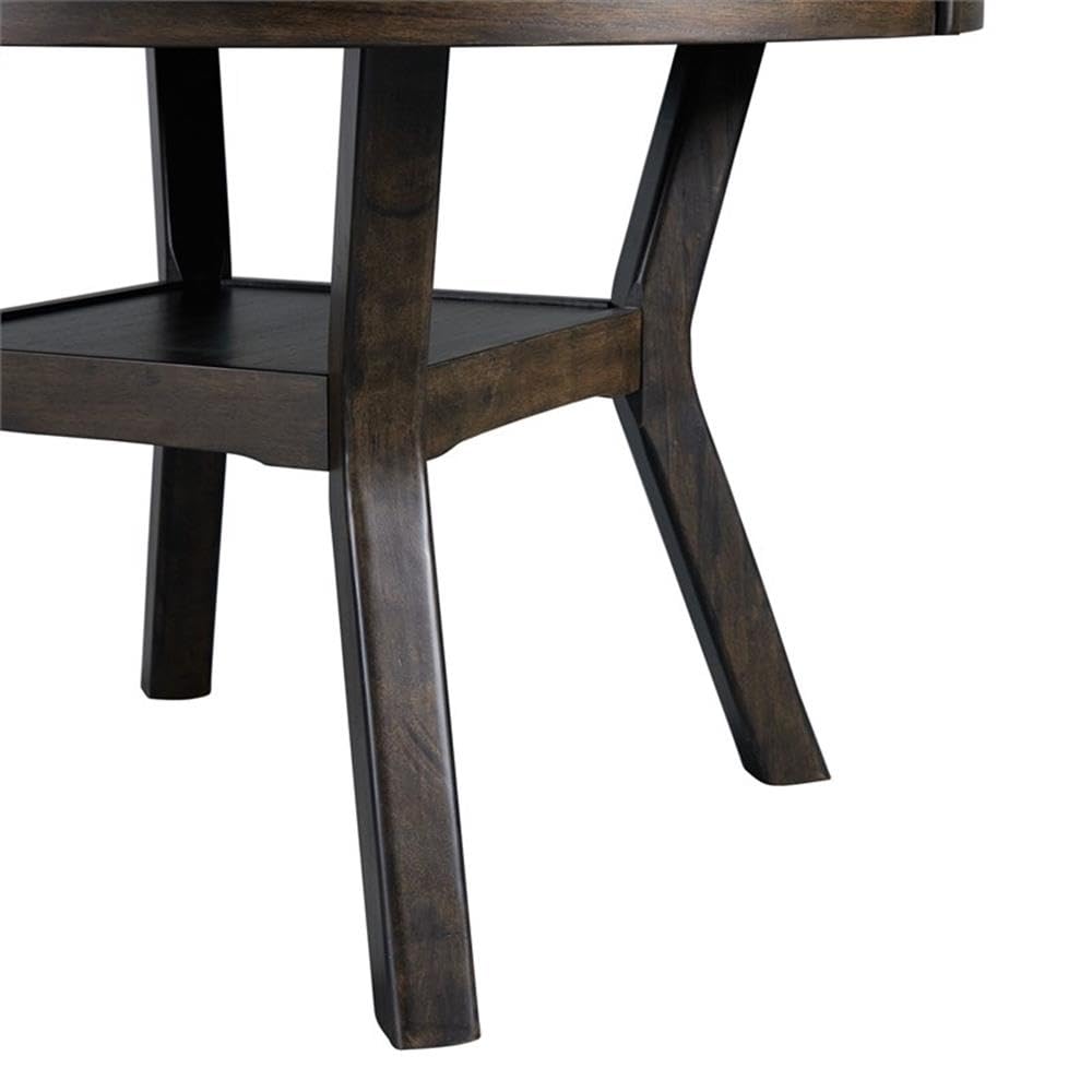 BOWERY HILL Mid-Century Modern Walnut Dining Table - Standard Height Solid Wood Kitchen Table for Dining Room, Breakfast Nook & Small Spaces