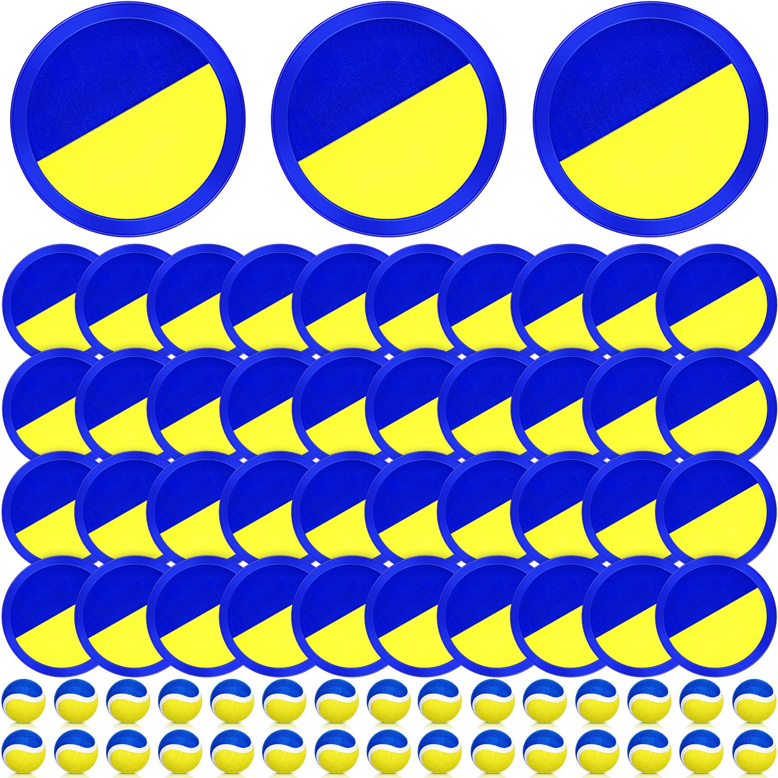 Wettarn Kids Toss and Catch Ball Game Set - 60 Paddles & 30 Balls for Outdoor Sports, Beach Games, Backyard Fun - Perfect for Boys, Girls, Family Camping, Picnics and Summer Activities