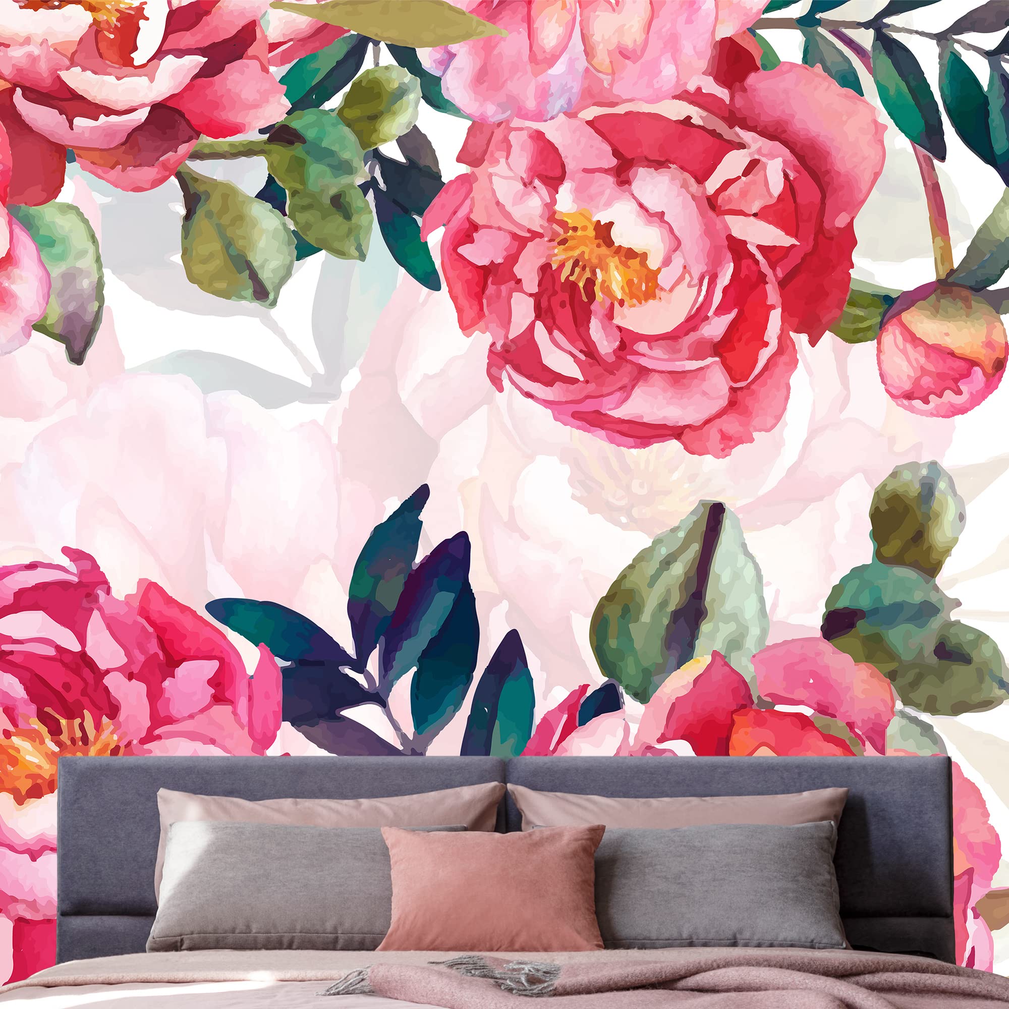 Green Plants & Animals Removable Wallpaper - Peel and Stick Wall Mural for Bedroom Decor (100x144 inches) - Perfect for Nursery, Kids Room, or Home Office